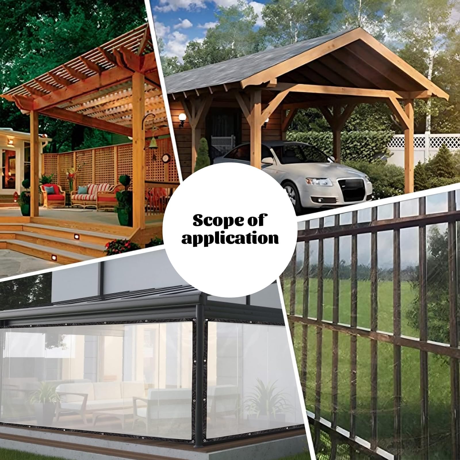 3 x 6 m Lonas Impermeables Exterior Transparente, Lona Transparente Exterior Toldo con Ojales Plastico Invernadero para Plantas Invernadero Jardines Camiones Cenadores Muebles