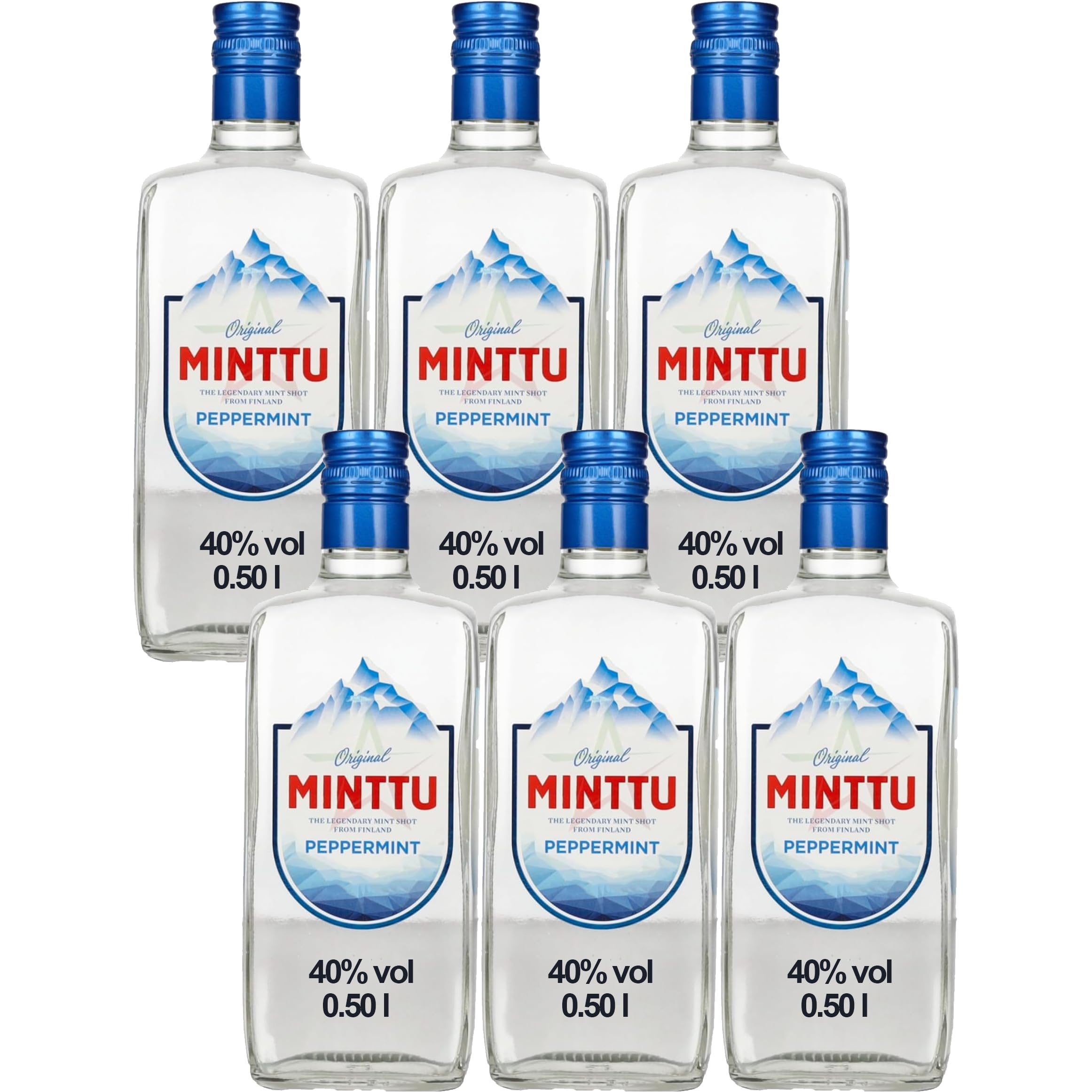 Original Minttu Mint Peppermint Pefferminz Likör (6 x 0.5 l)