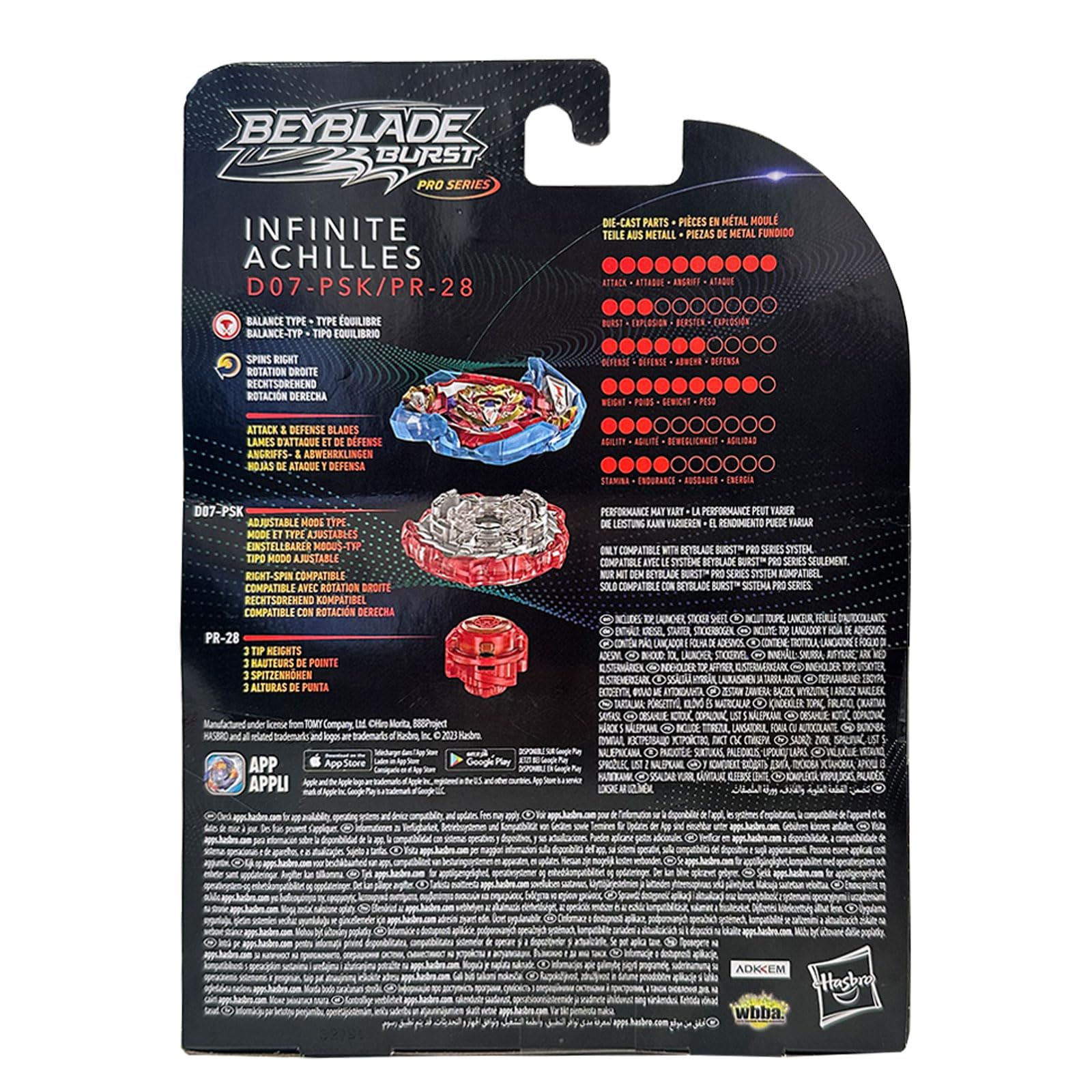 Hasbro F7803 - Beyblade Burst - Pro Series - Infinite Achilles D07-PSK PR-28
