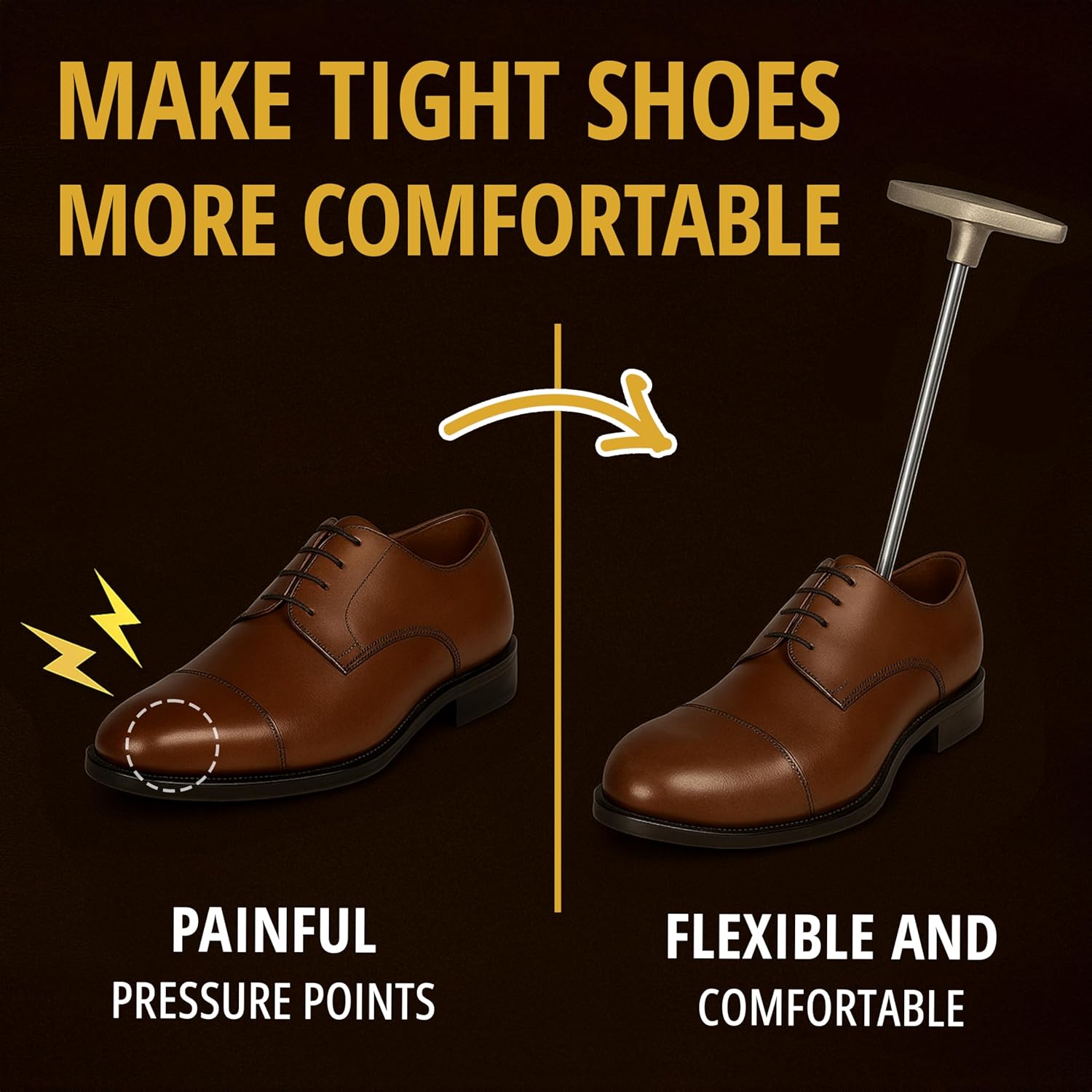 Leather Hero Heavy-Duty Metal Shoe Width Stretcher – Cast Aluminum Toe Box Expander for Men’s & Women’s Boots, Heels & Shoes – Professional Shoe Stretcher for Tight Fit Relief - Image 4