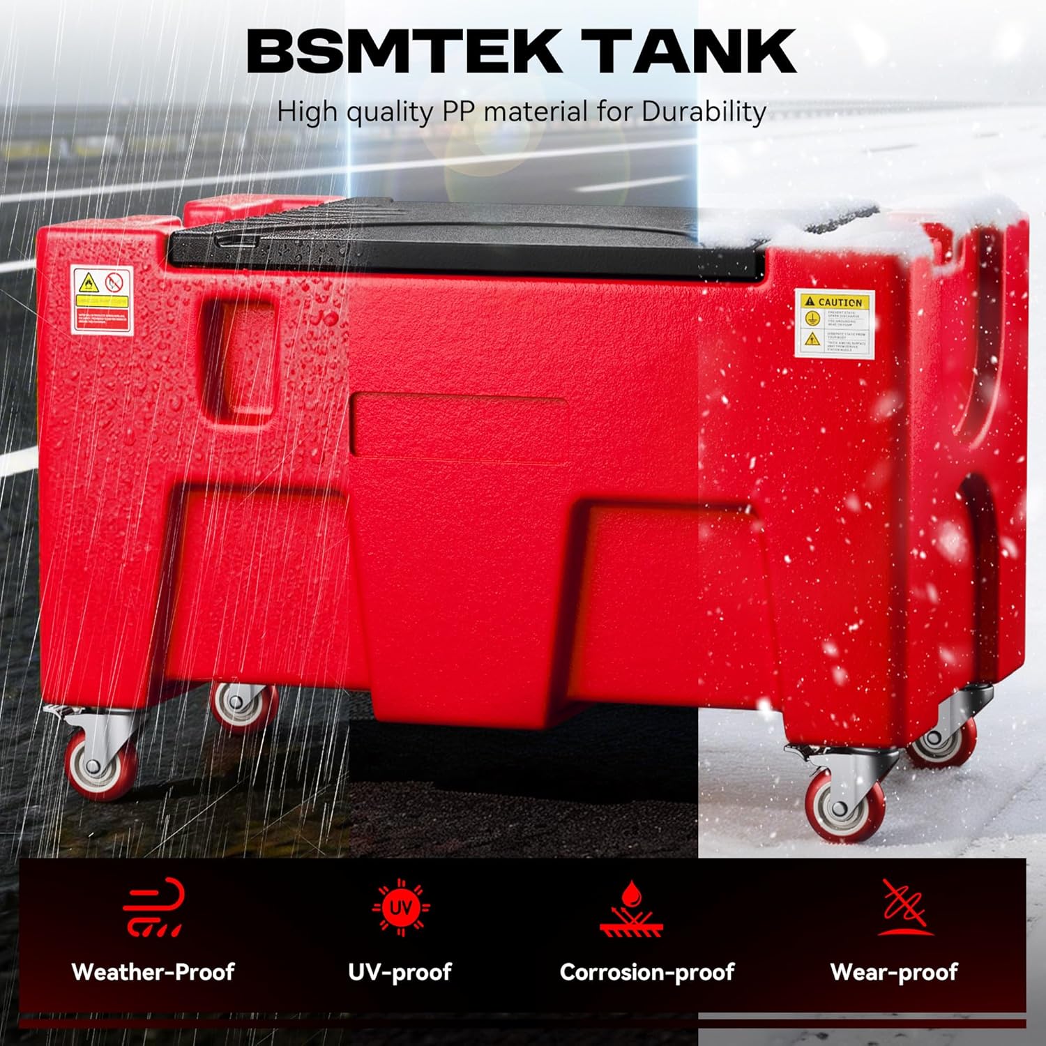 40 Gallon Portable Diesel Tank, 3.7GPM Flow Rate, Diesel Fuel Tank with 12V Electric Transfer Pump, 13.1FT Rubber Hose, Safety Lock, Swivel Wheels, Diesel Transfer Tank for Easy Transport, Red