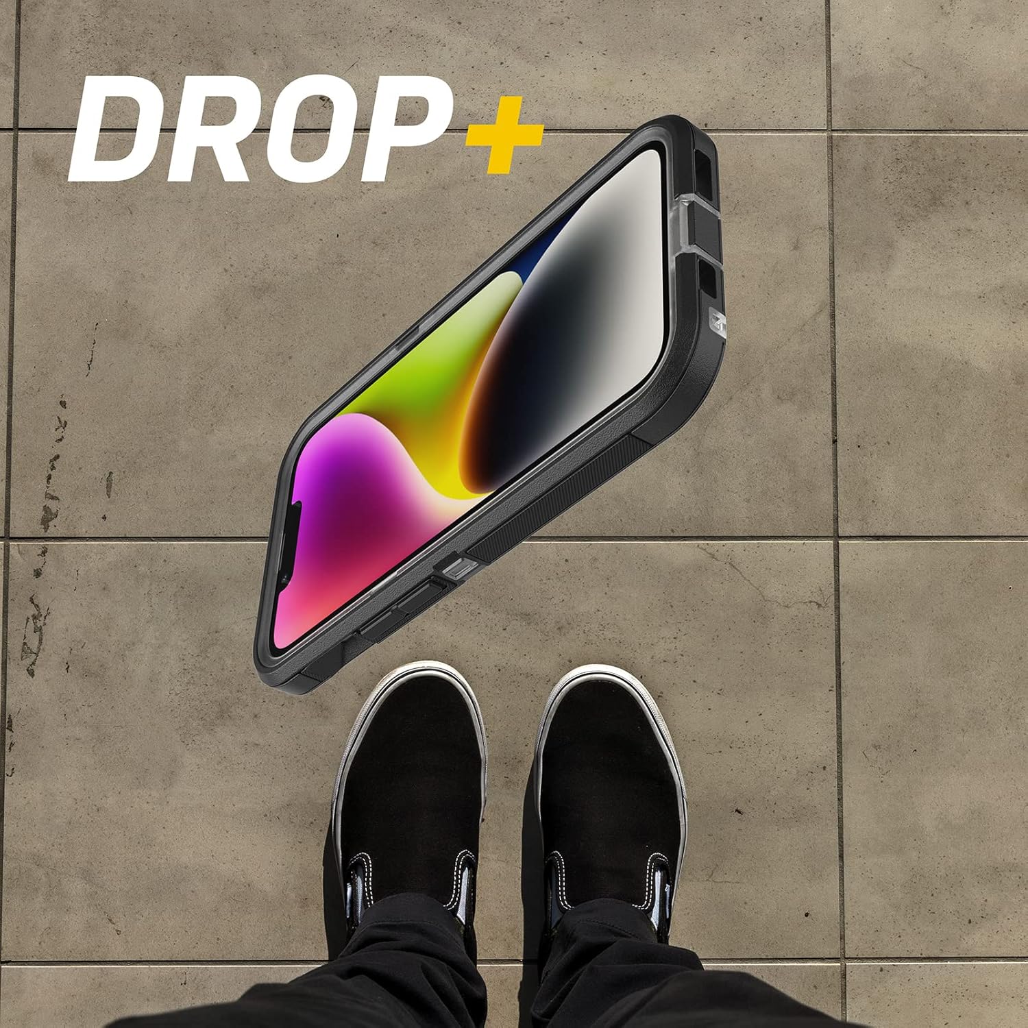 OtterBox iPhone 14 & iPhone 13 Defender Series XT Case - Black Crystal, Screenless, Rugged, Snaps to MagSafe, Lanyard Attachment