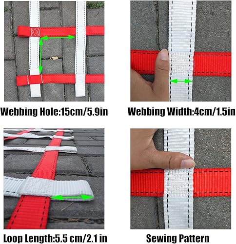 Miniatura 2 de DREAMOSA Red de escalada al aire libre para niños, red de carga para patio de recreo, gimnasio de selva interior, carrera de obstáculos de guerrero
