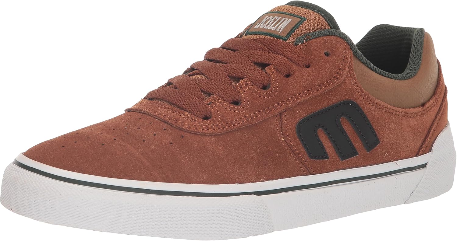 Etnies Men's Joslin Vulc Low Top Skate Shoe, Brown/Green, 10.5