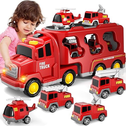 Miniatura 5 de Doloowee Juguetes de camión para niños de 3, 4, 5, 6 años, auto de juguete, Navidad, regalos de cumpleaños para niños y niñas de 3 a 5 años