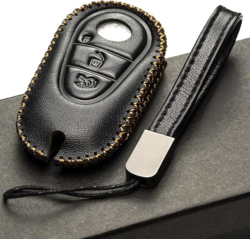 Miniatura 6 de Vitodeco Funda de cuero genuino para llavero inteligente compatible con Mercedes-Benz Clase C, Clase S, GLC, EQB SUV, EQS Sedan, EQS SUV, EQE Sedan,