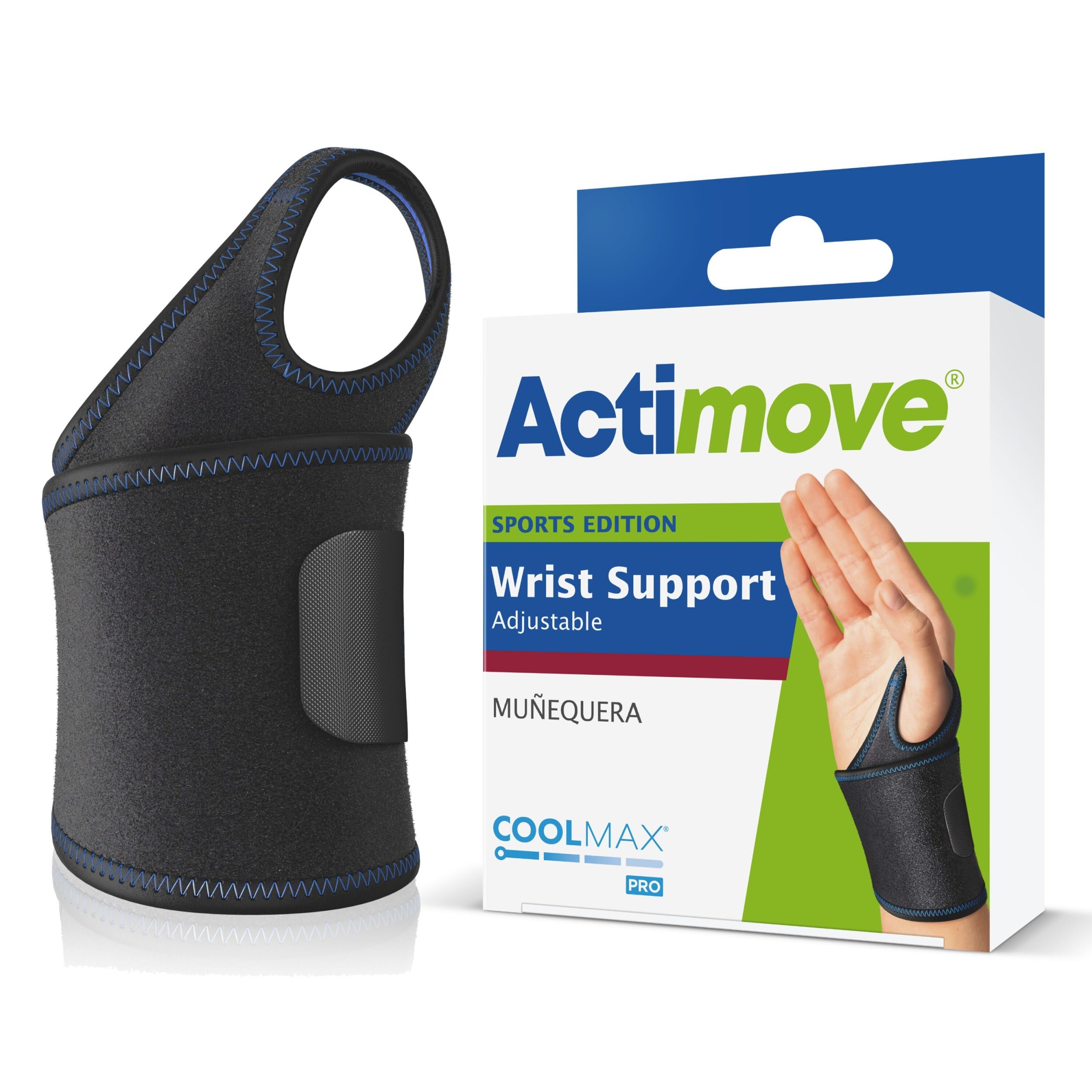 Actimove Wrist Stabilizer With Removable Metal Stay - Medium, Black, Fits Left Or Right Hand