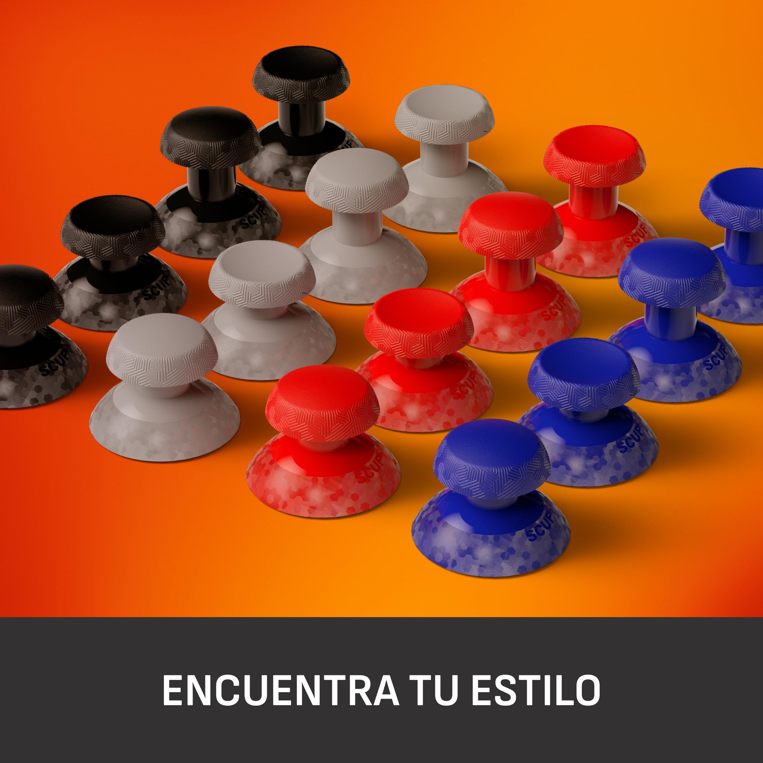 SCUF Valor Pro Kit de Sustitución del Sticks – 1 Corto Cóncavo, 1 Corto Convexo, 1 Largo Cóncavo, 1 Largo Convexo, Fácil de Intercambiar, Duradero – Gris Claro