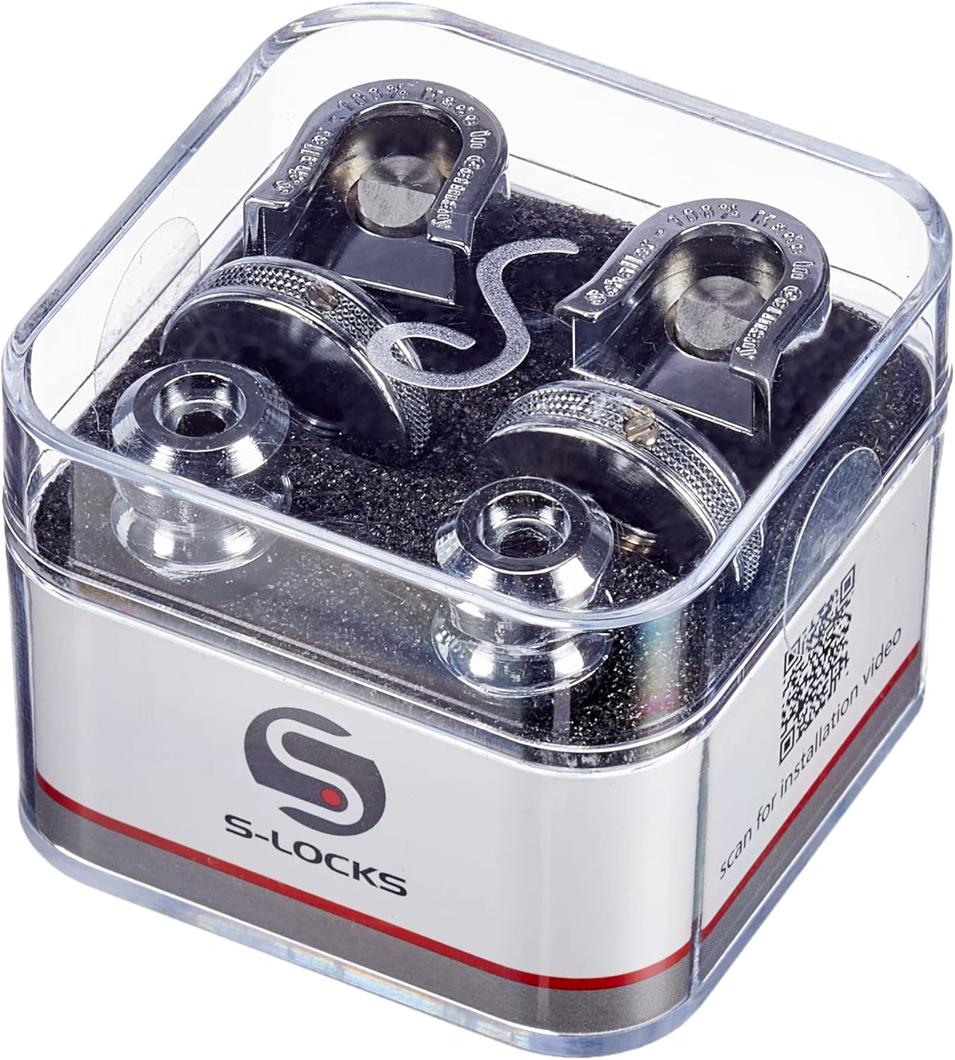 Schaller 14010201 Security Strap Locks Chrome 1 Pair (2 Pieces