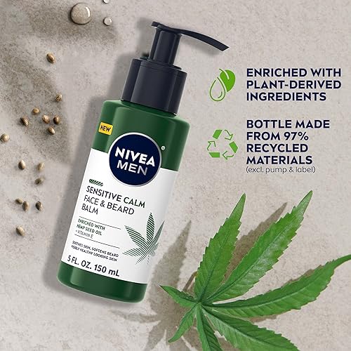 Miniatura 7 de NIVEA Men Sensitive Calm - Bálsamo para la cara y la barba, bálsamo para la barba para hombre para pieles sensibles, botella de bomba de 5 onzas