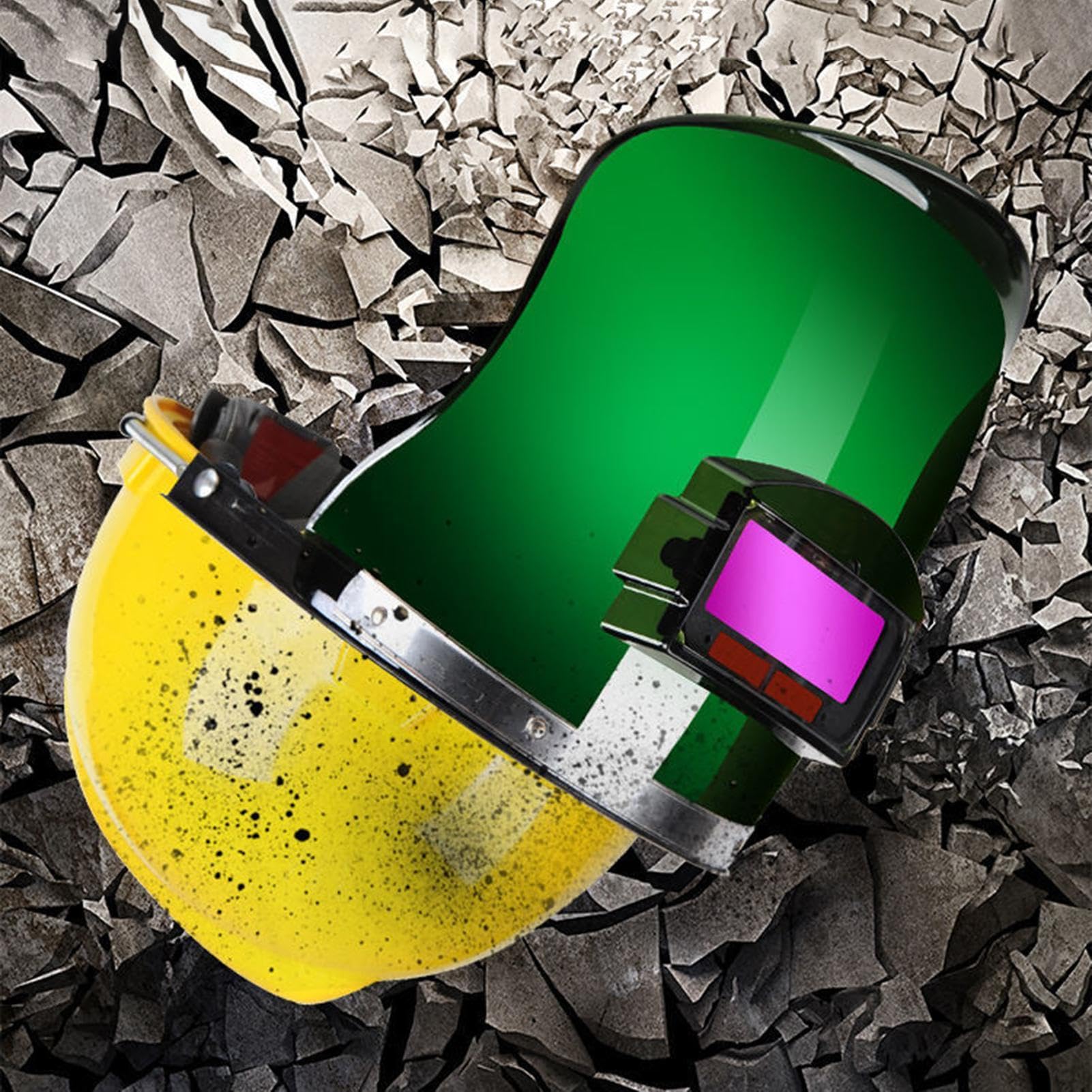 Maschera per Saldatura Protezione Oculare Regolabile con Cuscinetto in | Casco da saldatura con oscuramento automatico scenari di produzione manifatturiera, produzione metalli