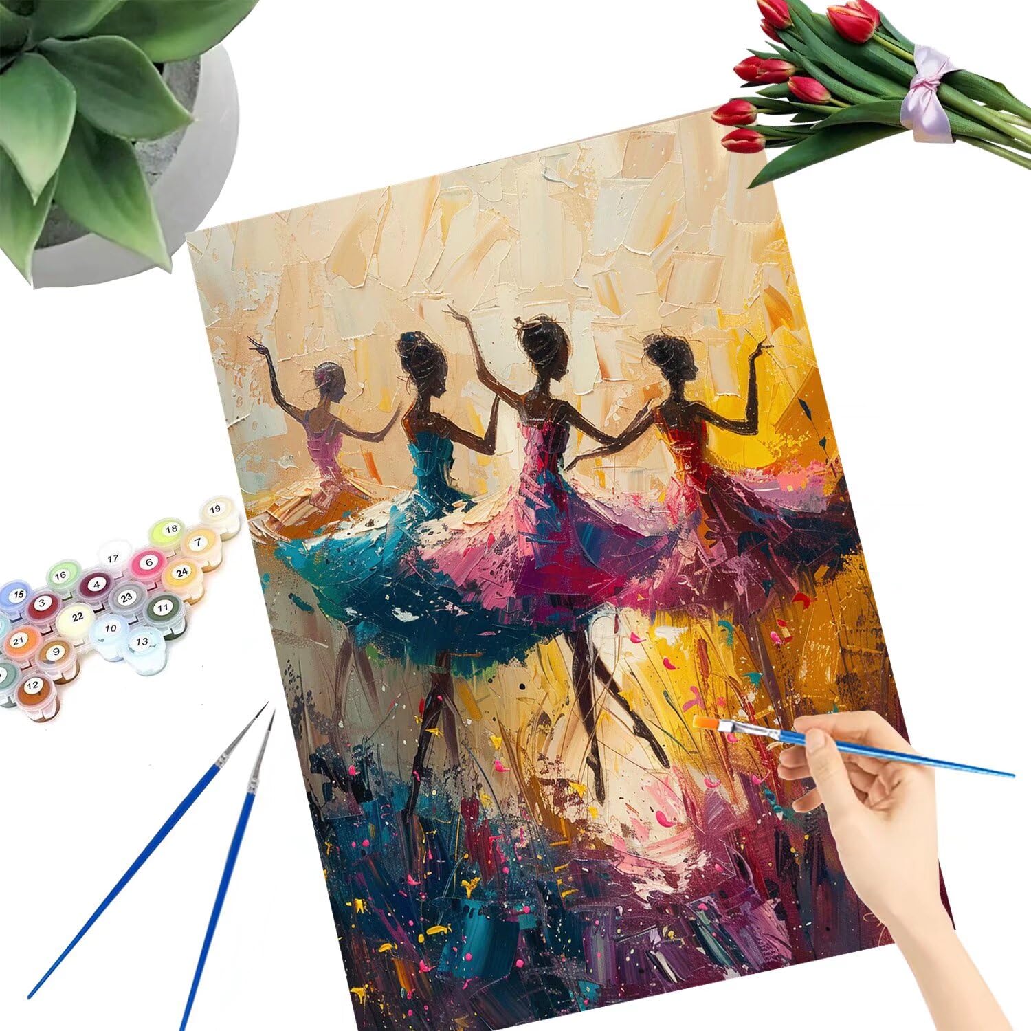 Pintar por Numeros Adultos pintar por numeros niños manualidades niños 10 años, DIY Pintar por Números de Pincel y Pintura acrílica Decoraciones para el Hogar Manualidades, sin Marco 70x90cm C-109