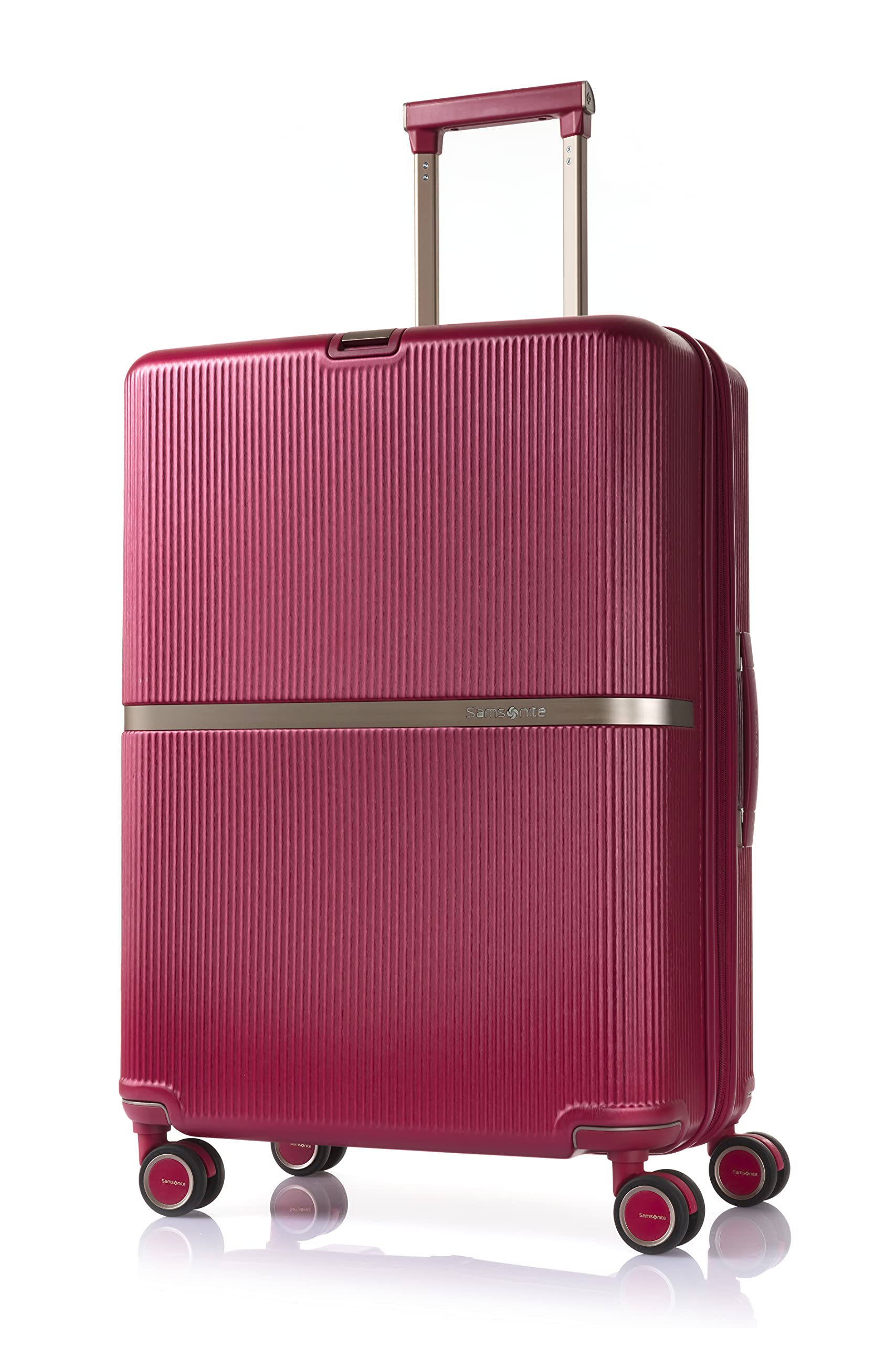 Samsonite Polycarbonate Hard Shell 8 Wheels Minter Spinner Suitcase 69/25 EXP RED (Expandable), Medium