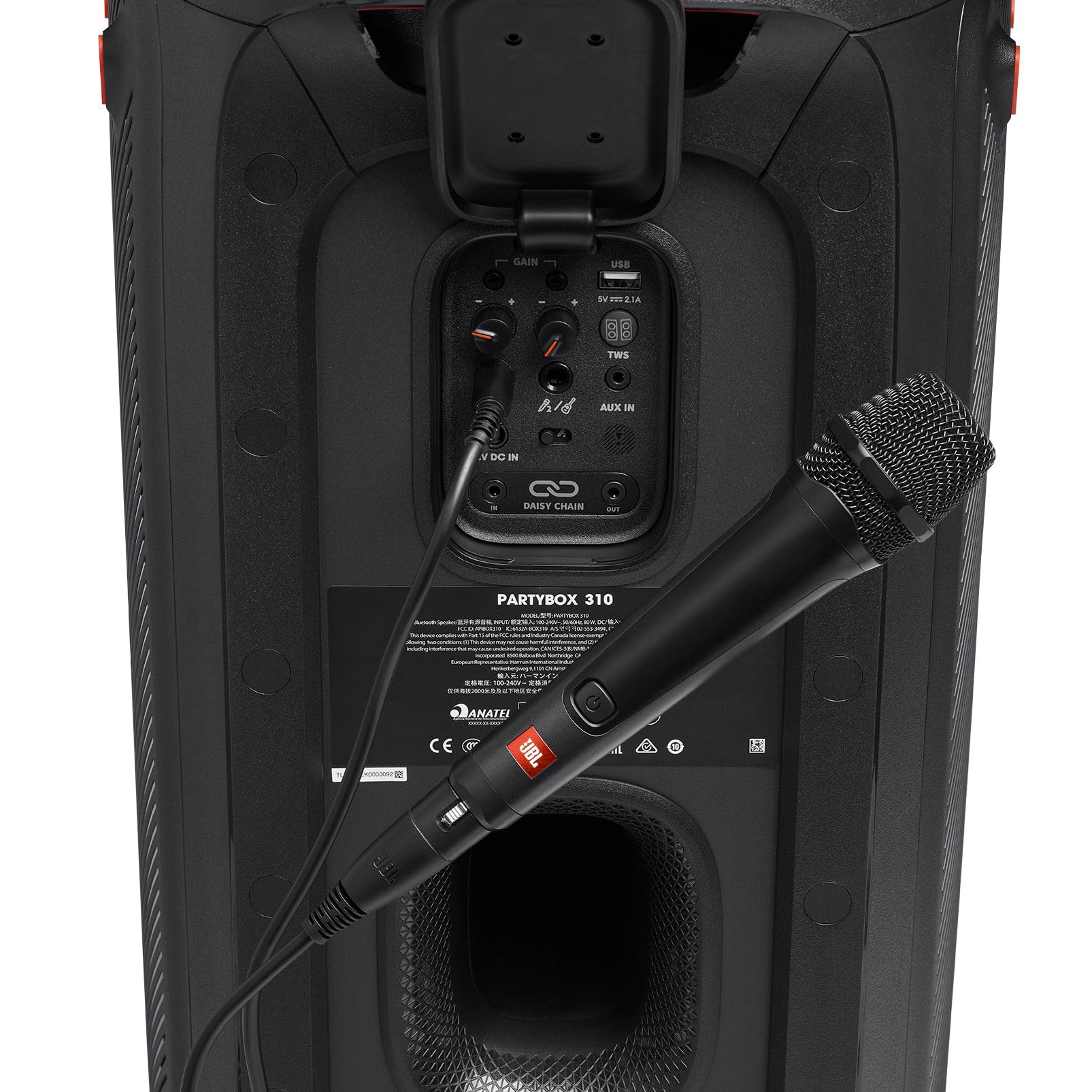 JBL PBM100 Microfono Dinamico Cardioide con Filo, per Voce, Canto, Karaoke, Compatibile con Altoparlanti JBL PartyBox , Alta Qualità, Cavo Jack 6,3 mm e Adattatore 3,5 mm, Nero