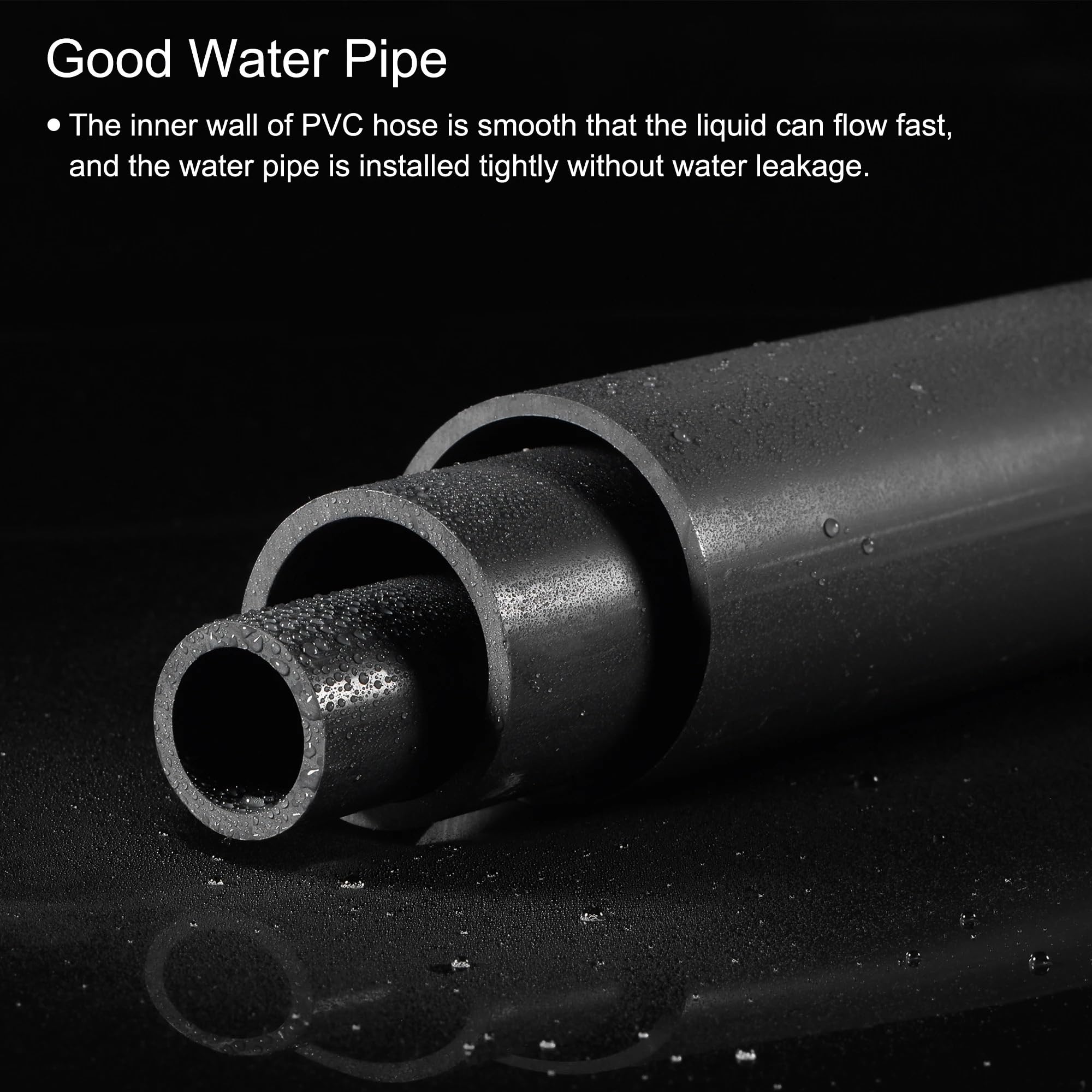 Tubo rígido Transparente de PVC, Tubo rígido de PVC for tubería de Agua, Color Negro, de 0,2 a 0,5 Metros, Varios tamaños.(35.2mmx40mmx0.35m)