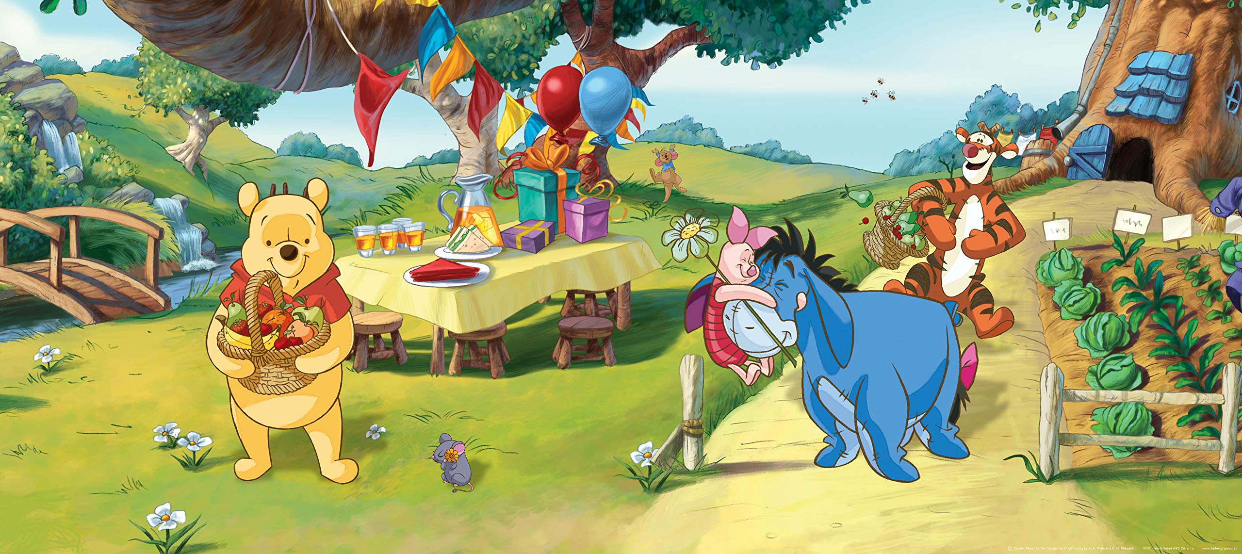 Disney AG Design Non-Woven Kids Winnie The Pooh Giant Wall Poster, FTDNH 5316, Multi-Colour, 202 x 90 cm
