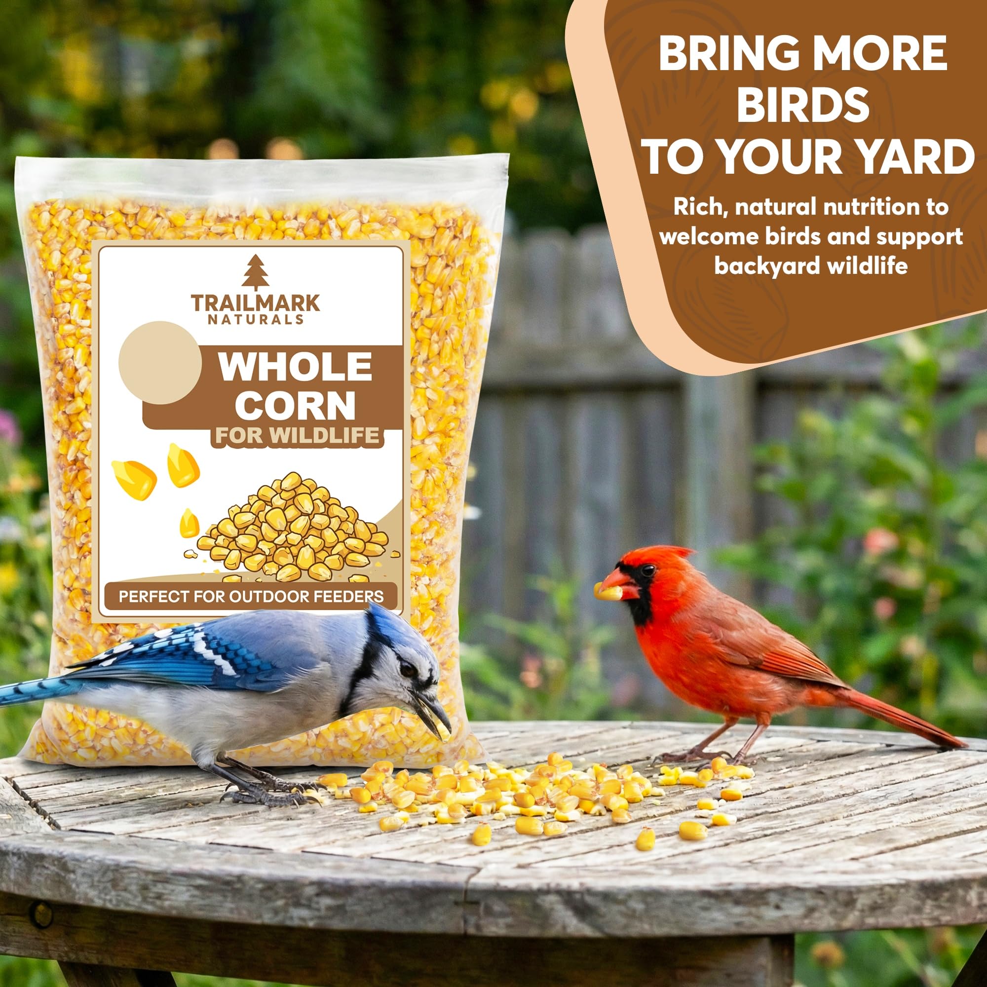 Maíz entero 10 LB - Alimento de semillas de aves y vida silvestre de primera calidad para patos, ciervos, ardillas, pollos y pavos - Maíz entero para aves silvestres - Cultivado