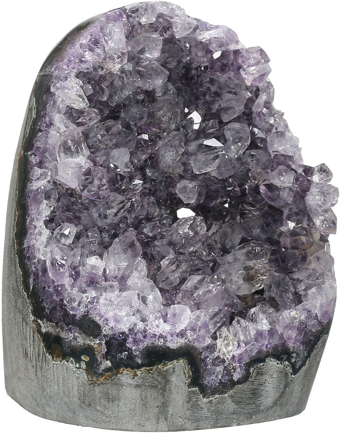 Pedra de cura com geodo de ametista natural roxo escuro geodo de cristal