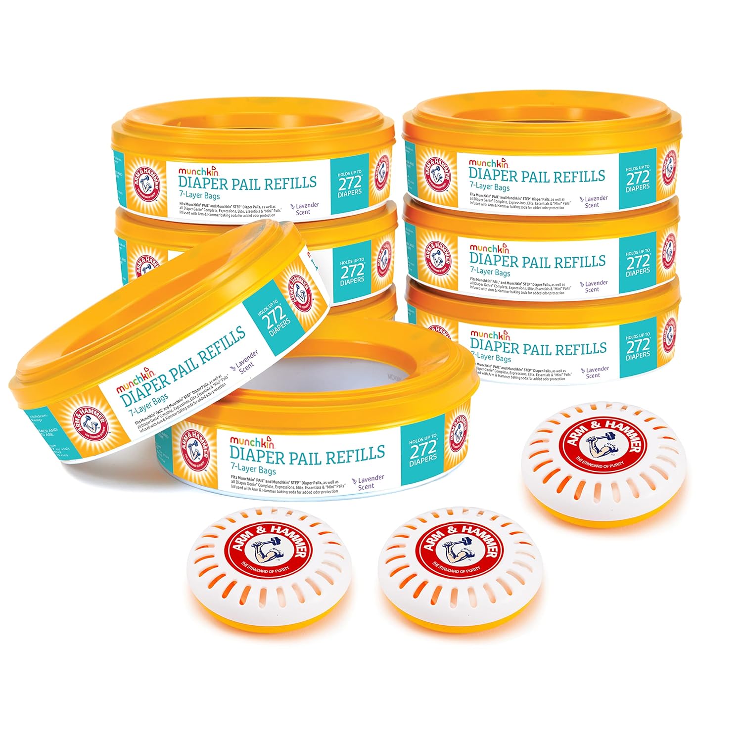 Munchkin® Arm & Hammer Diaper Pail Refill Rings, 2,176 Count, 8pk (272 Count each