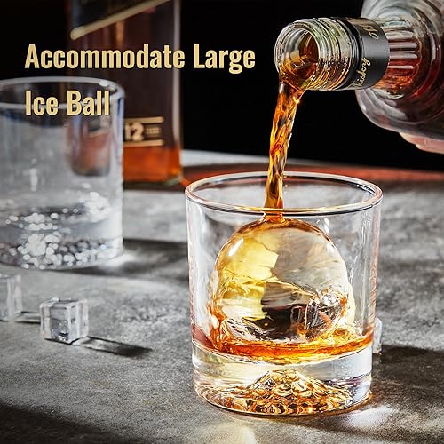 Miniatura 4 de Juego de 6 vasos de whisky con base única de montaña elevada, cristal de bourbon escocés de primera calidad para hombres y papá, vasos bajos de