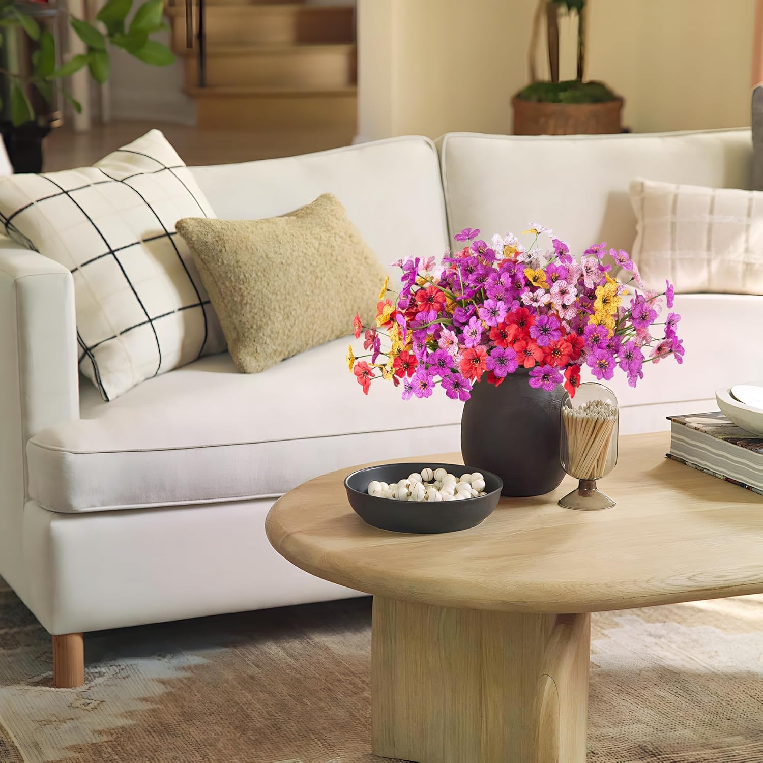 16 Pcs Artificial Fake Flowers for Outdoor Spring Decoration, Faux Silk Flowers No Fade Uv Resistant Daisy Flower Plants for Outdoor Planters Garden Yard Porch Patio Balcony Pathway Decor (Mix) - Image 6