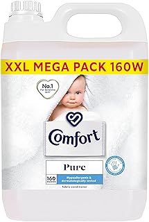 Comfort Pure Fabric Conditioner dermatologically tested gentle next to sensitive skin,160 Washes, 4.8 Litre