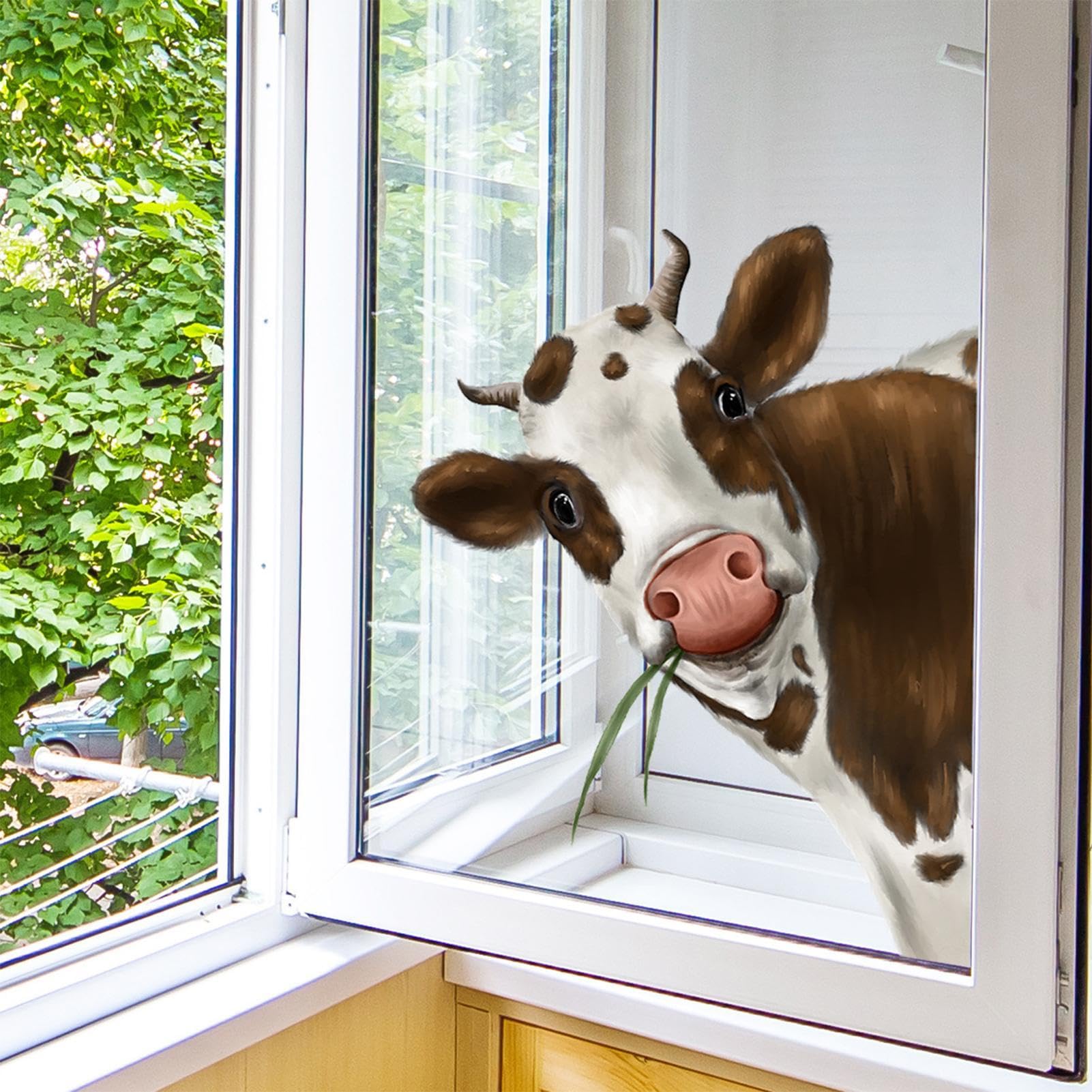 Schattig koe karakter muursticker kinderkamer
