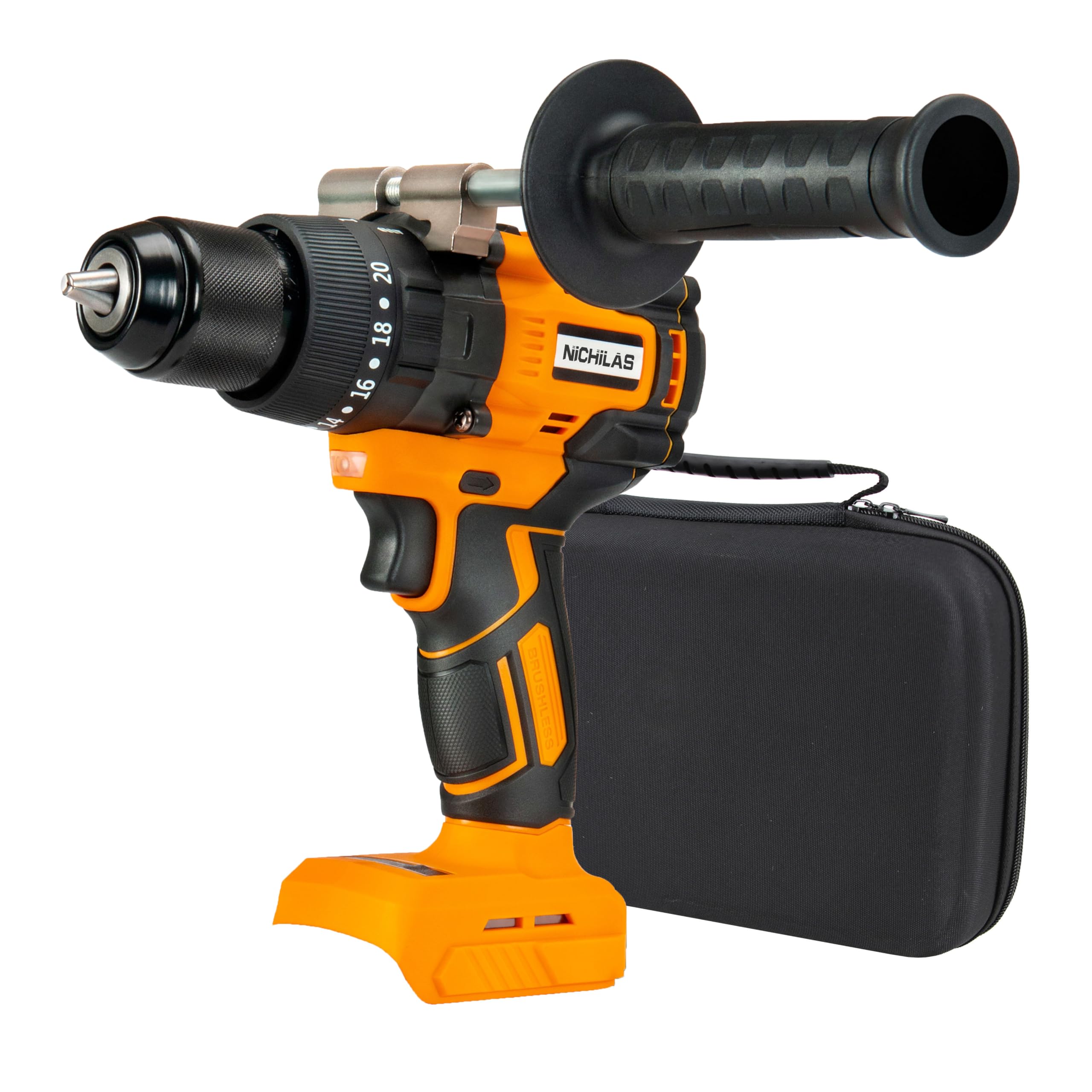 Nichilas Cordless Drill Compatible with DEWALT 20V MAX Battery, Impact Driver Variable Speed 150Nm Brushless Motor for Professional Worker (Battery Not Included)