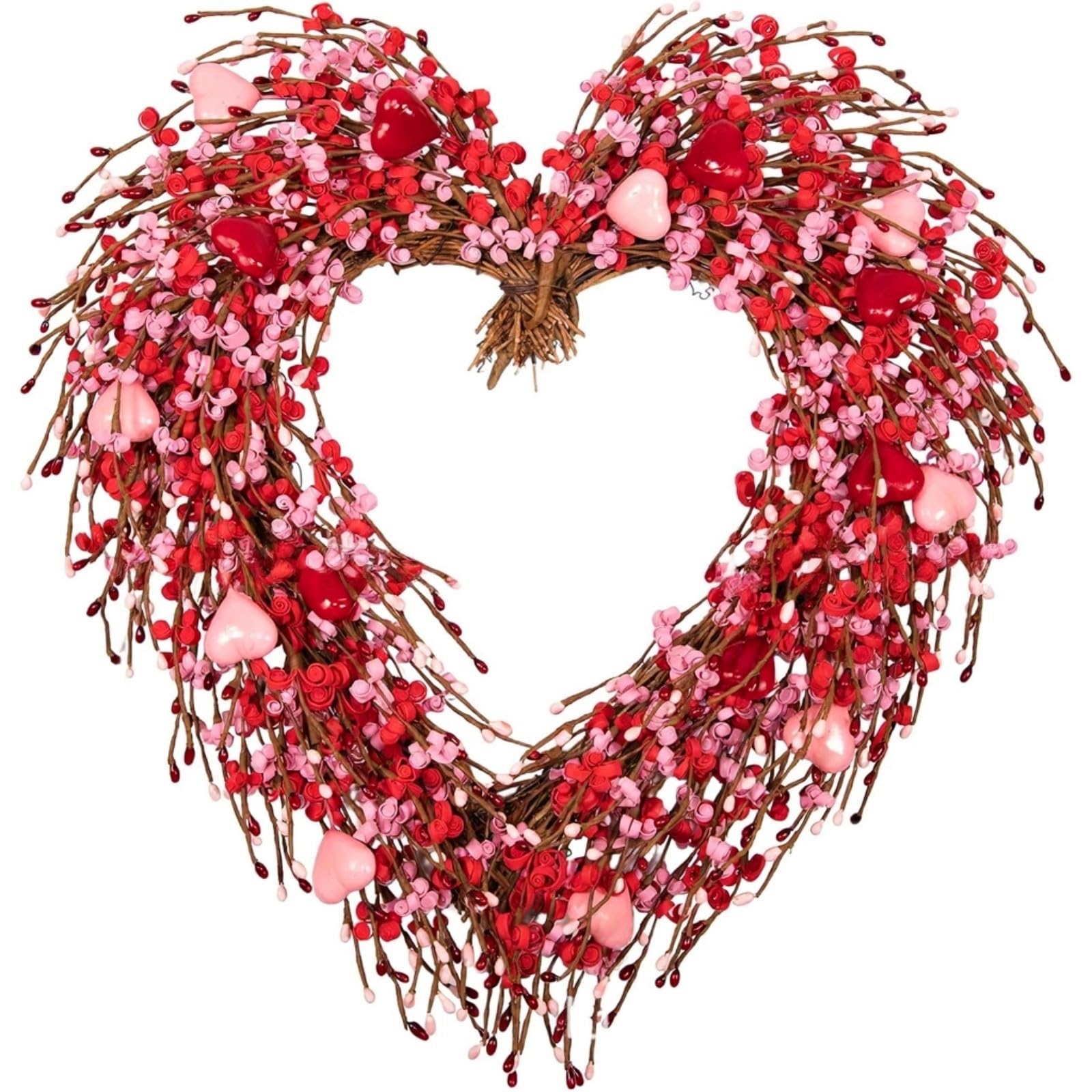 hogtnd Valentine's Day Flower Wreath Ornament. Valentine's Day Flower Wreath Ornament for Home Decoration