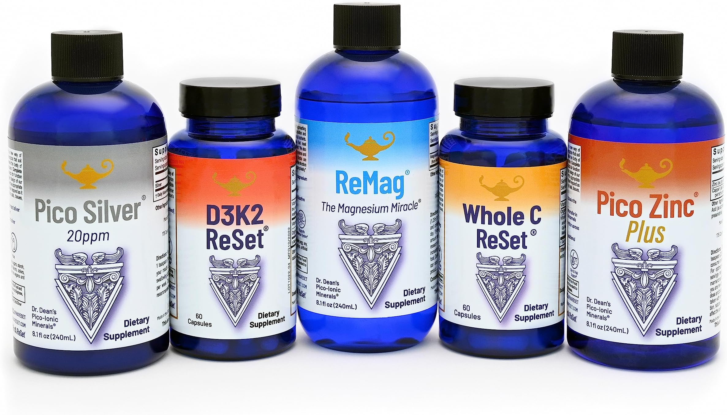 RnA ReSet Total Body Wellness Bundle – Liquid Magnesium, Zinc, Silver, Copper, D3K2 & Whole C, Daily Mineral & Immune Support (5 Formulas)
