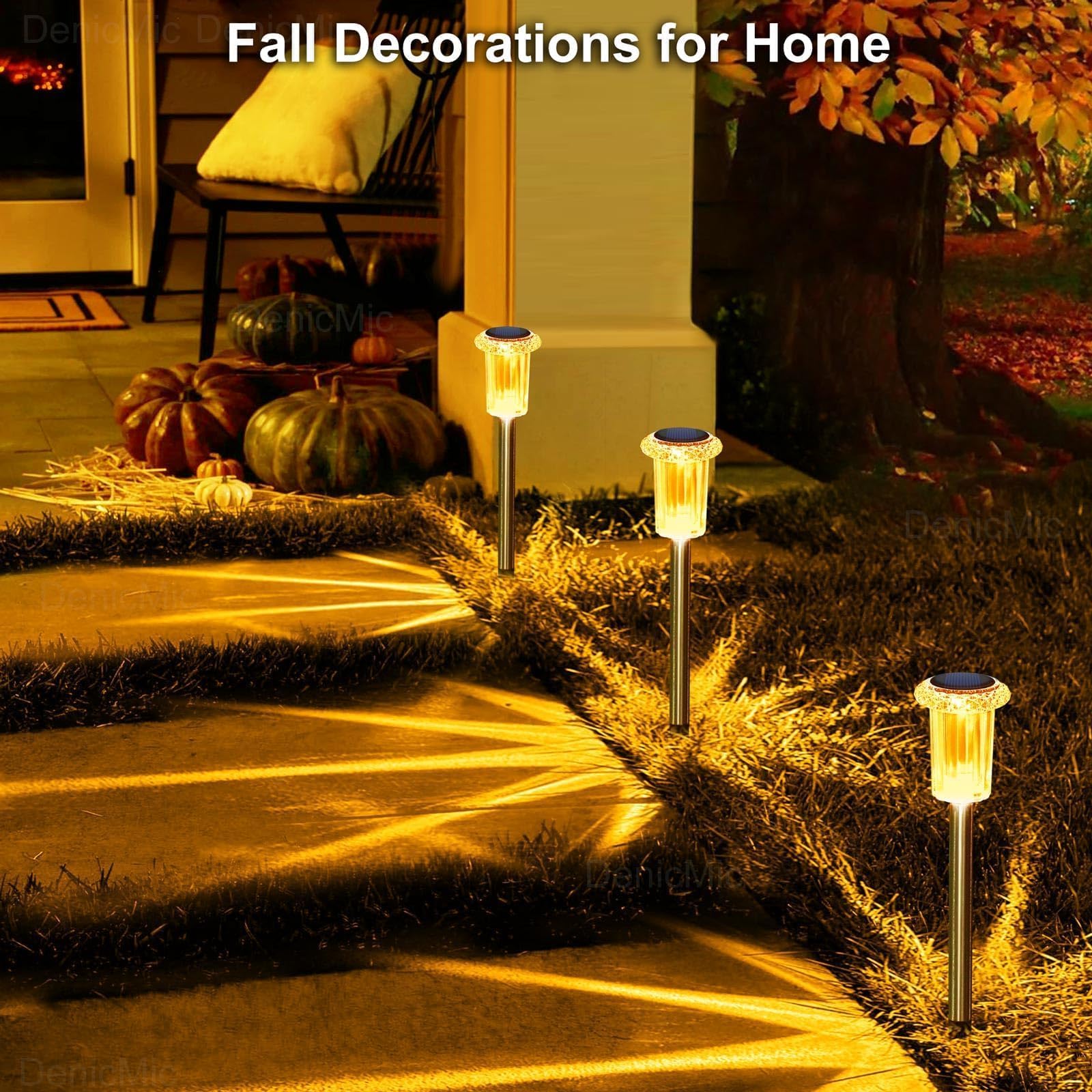 DenicMic Solar Halloween Lights Outdoor 10 Pack Fall Decorations for Home view 8