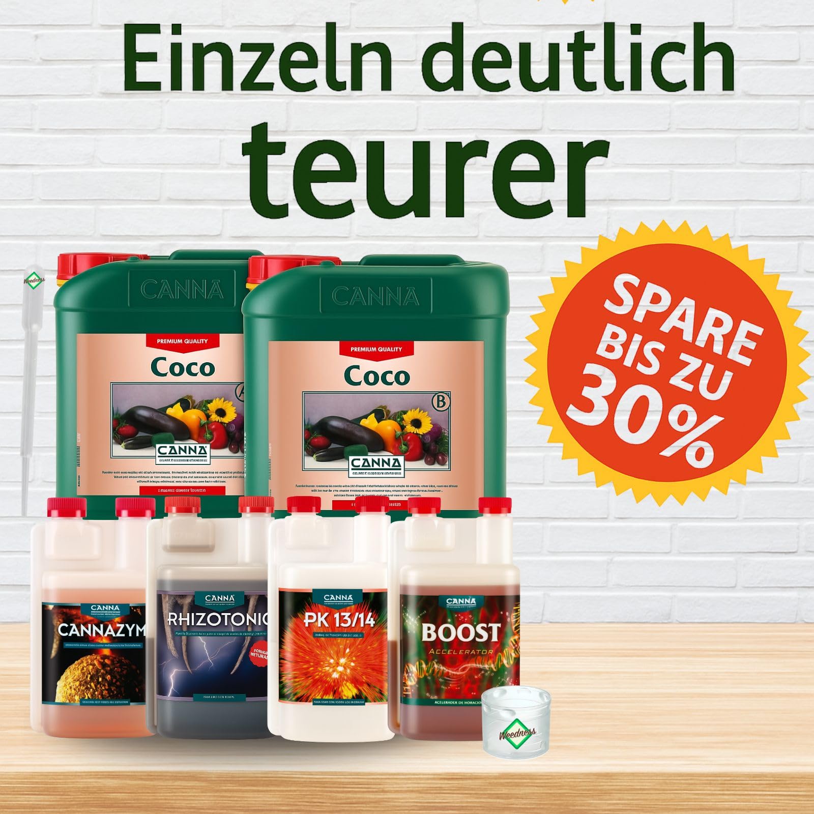 Weedness Canna Coco Dünger Set M – Kit de fertilizantes Coco tamaño M