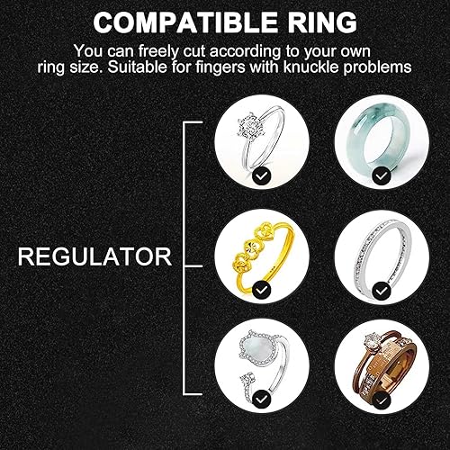 Miniatura 2 de Para anillos sueltos Anillo Guardia Clip Transparente Silicona Sizer Tensor Resizer 4 Tamaños