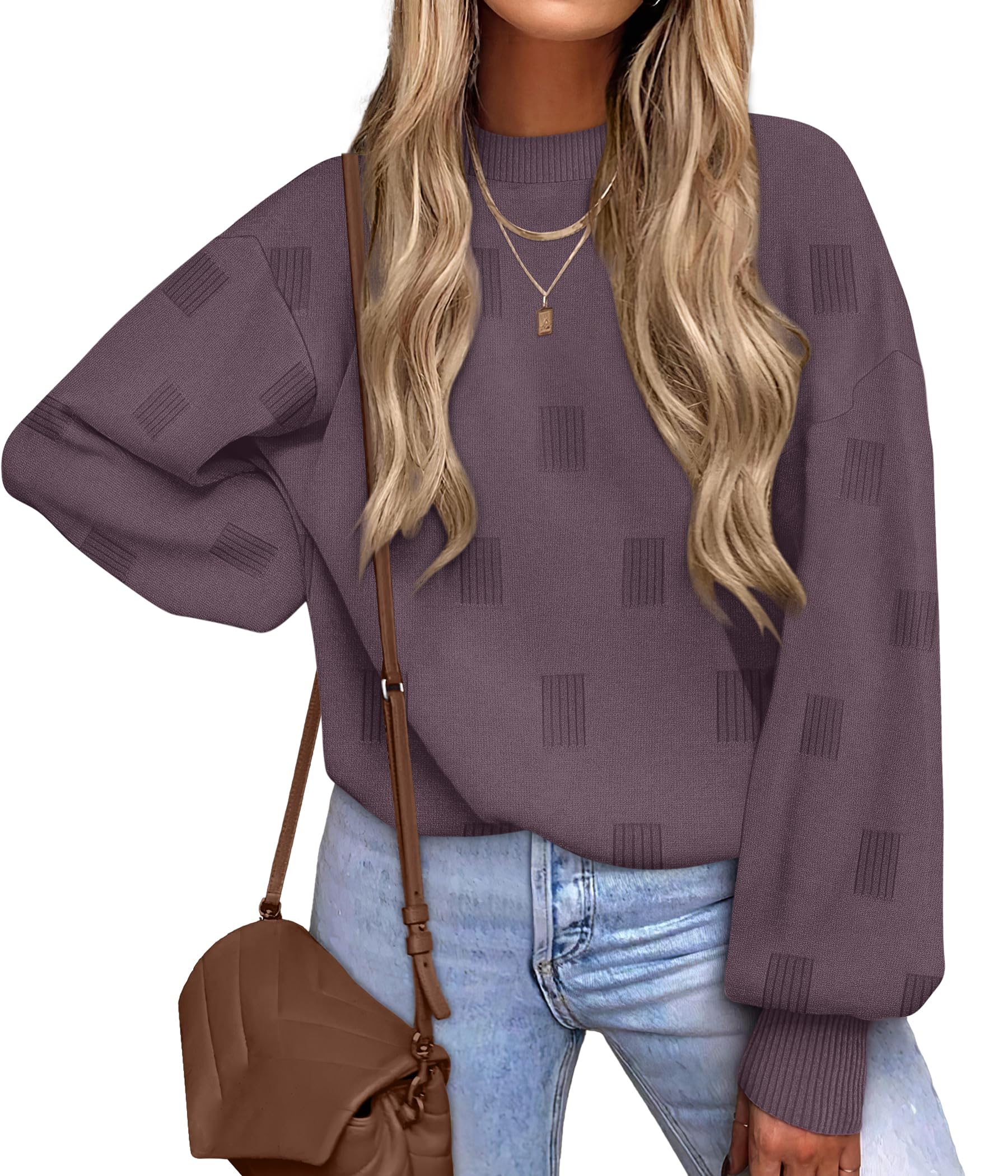 XIEERDUO Womens Sweaters Pullover Knit Sweater Turtleneck Long Sleeve Shirts Fall Fashion 2025