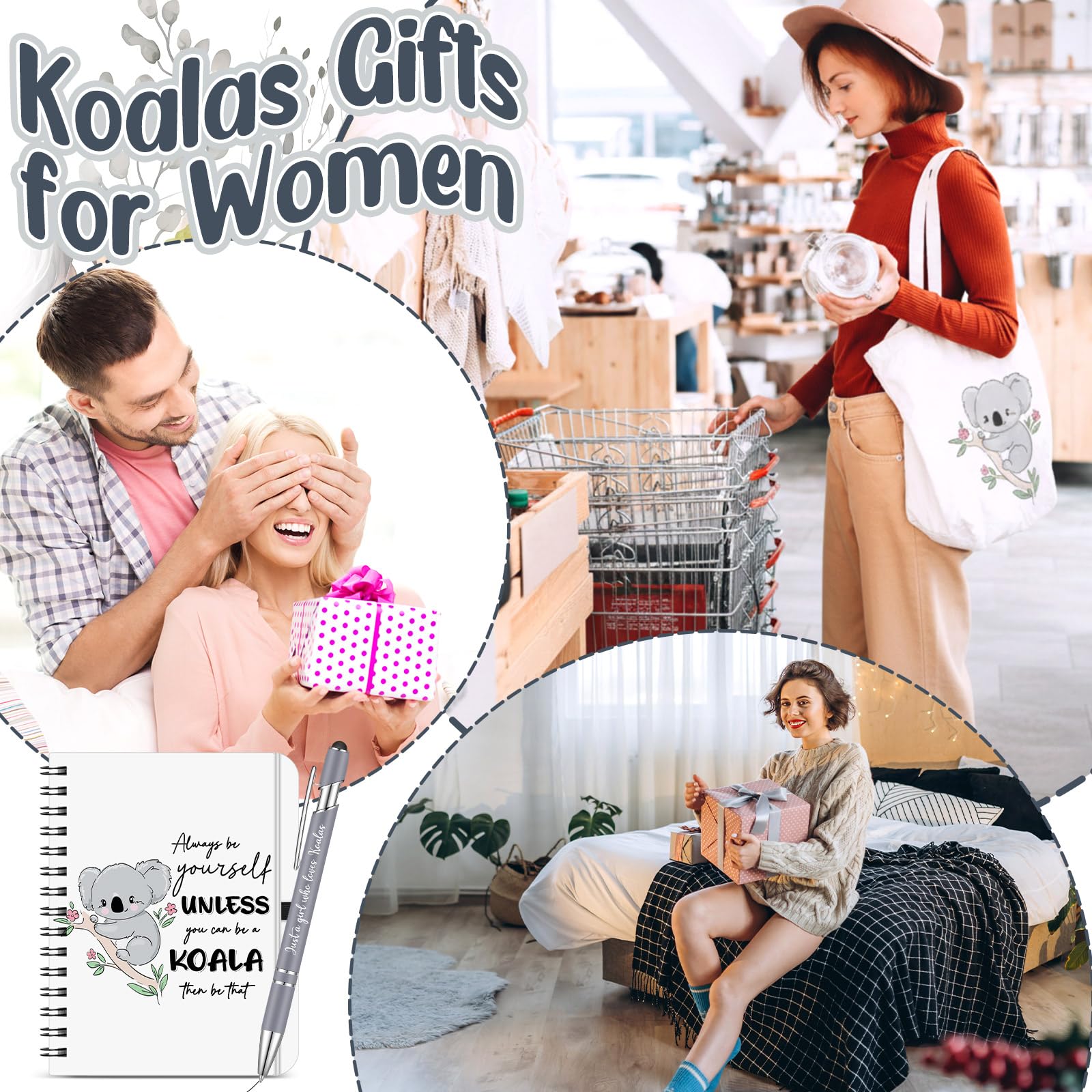 Kinlop 5 piezas de regalos de caballo para mujer, incluye Just a Girl Who Loves Horses, bolsa de lona para cosméticos, llavero y bolígrafo para mujeres y niñas, Varios colores