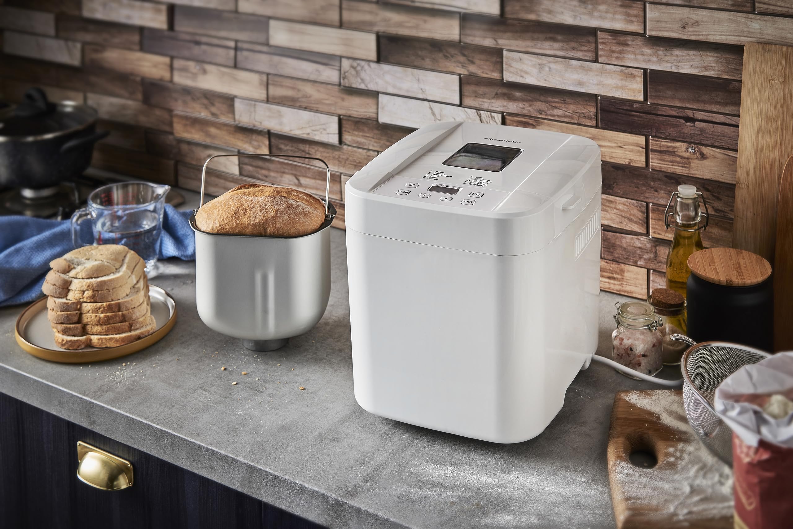Russell Hobbs Machine à Pain 12 en 1 Compacte 27260-56 750g 1kg Cuve Antiadhésive Minuterie Maintien au Chaud