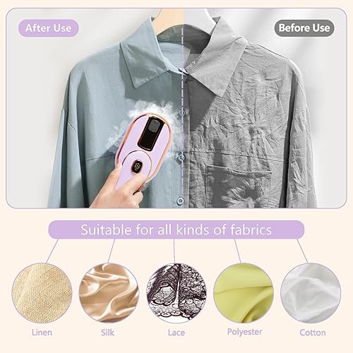 Miniatura 4 de Travel Steamer Iron for Clothes Portable Mini, Ironing Machine Handheld Small, Plancha A De Vapor Para Ropa Portatil, 180Rotatable Electric Clothes