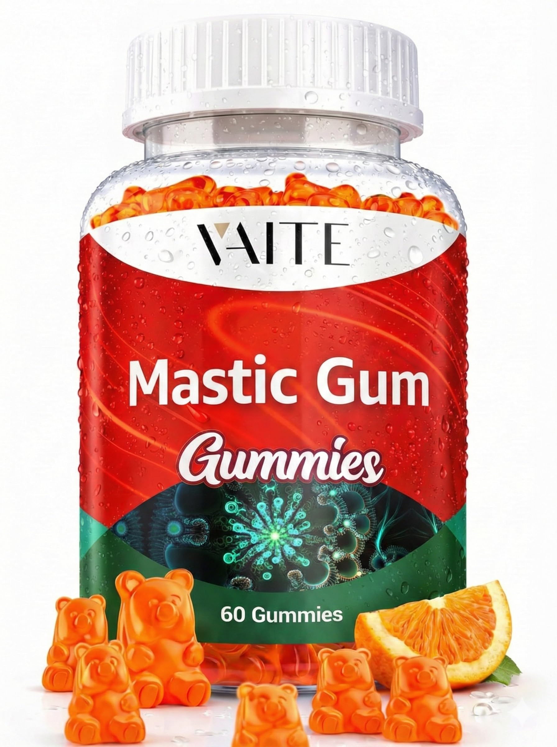 Mastic Gum Gummies 1000mg - Digestive Support Supplement, Pistacia Lentiscus Resin, Vegan, Gluten-Free, Non-GMO, Gut Health & Stomach Comfort, 60 Gummies, Stomach Relief & Digestive Aid