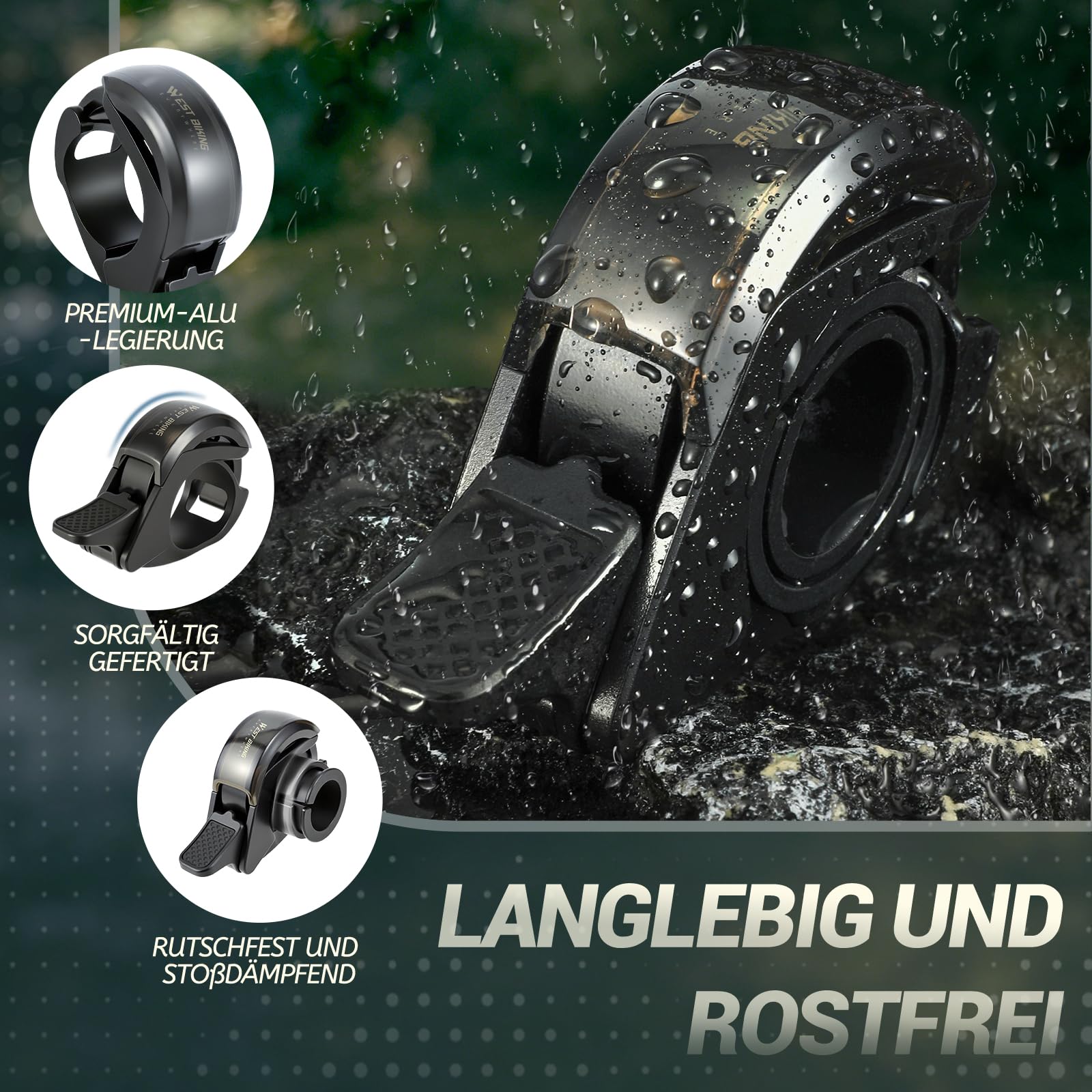 Sonnette De Vélo YUNYU 100 DB – Alliage Alu, Design O 22 Mm, Universelle Pour VTT Et Route