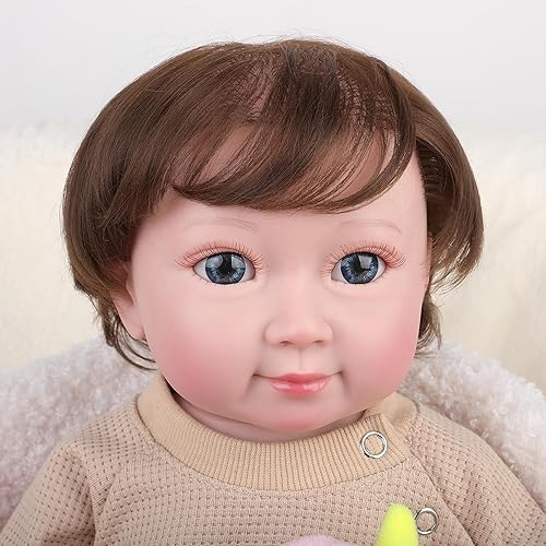 Miniatura 3 de Bsunoy Muñecas de bebé Reborn de 22 pulgadas, lindas muñecas realistas de bebé recién nacido, regalos para hijo, nieto, hijas, nietas, niños y niños