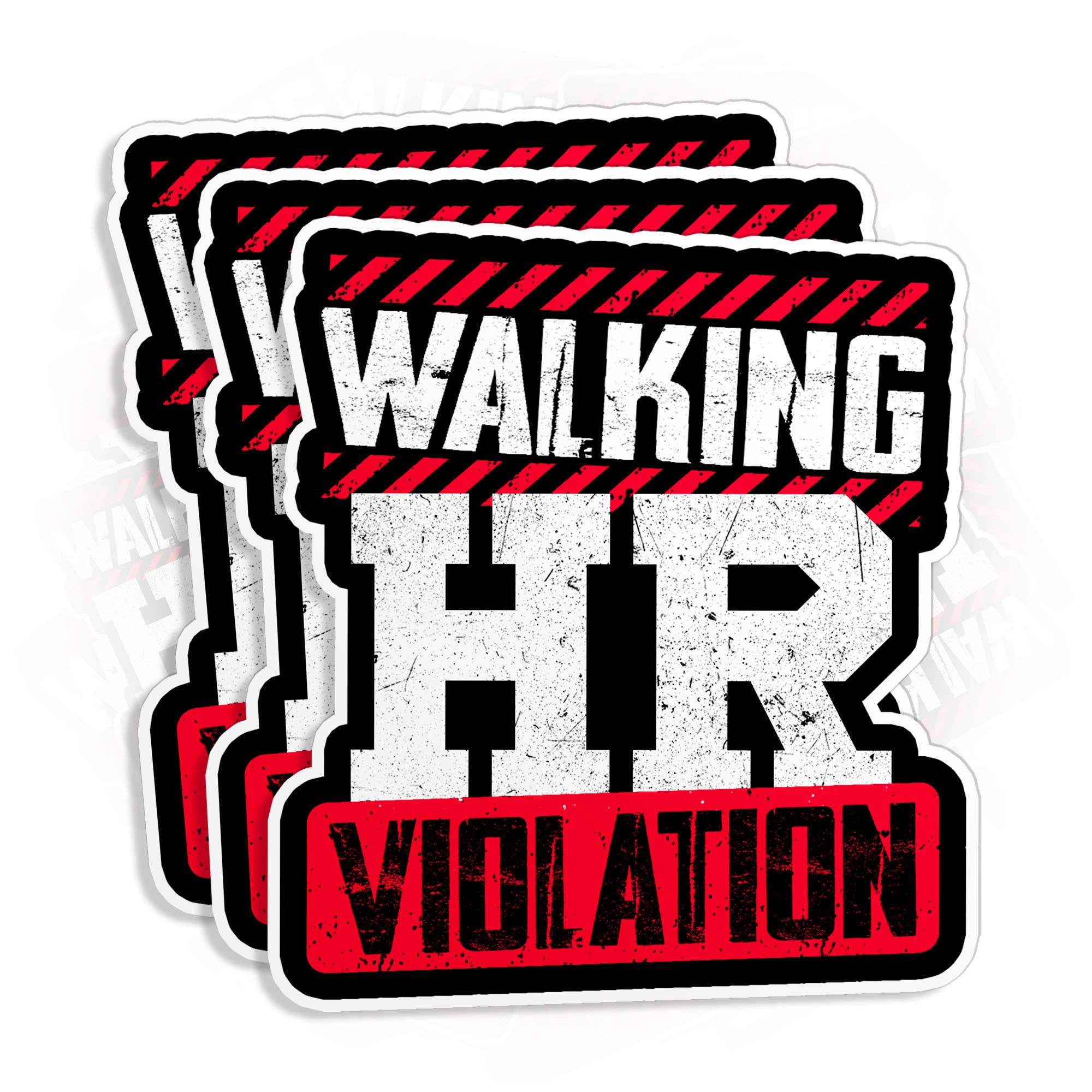 (3Pcs) Walking HR Violation Sticker Funny HR Quote Stickers Human Resouces Decal 2" Die-Cut Waterproof Vinyl Sticker for Laptop Water Bottle Phone Case Merchandise Decor Decal Stuff Gift Idea 2 Inches