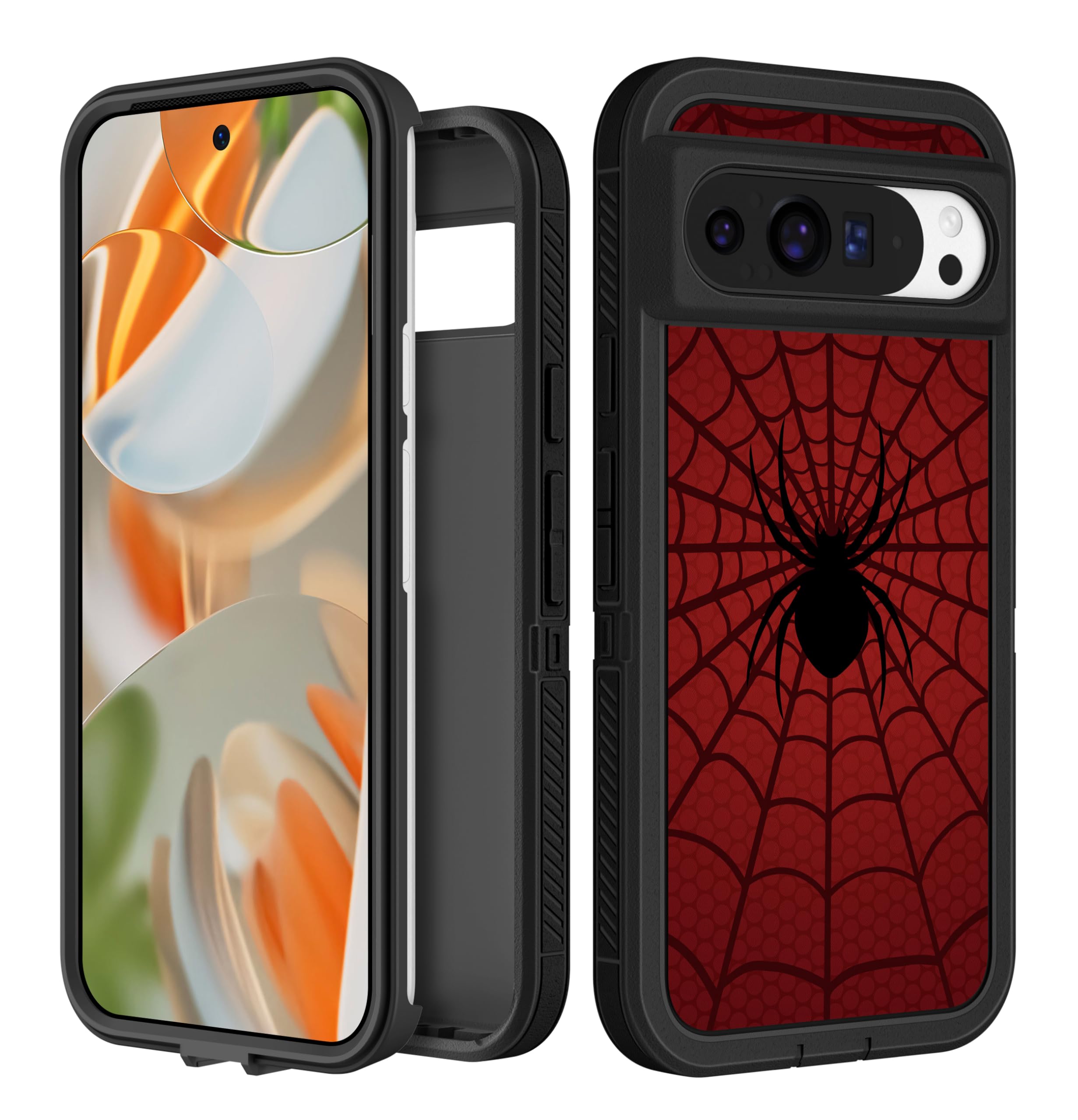 Plakill for Google Pixel 9 Pro XL Case - Women Girls Boys Cute Cover Girly Aesthetic Kawaii Unique Design Teens Cool Funny Red Heavy Duty Shockproof Protective Phone Case for Pixel 9 Pro XL 6.8 Inch