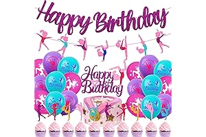 52 Pcs Gymnastics Birthday Decoration Set, Gymnast Party Supplies