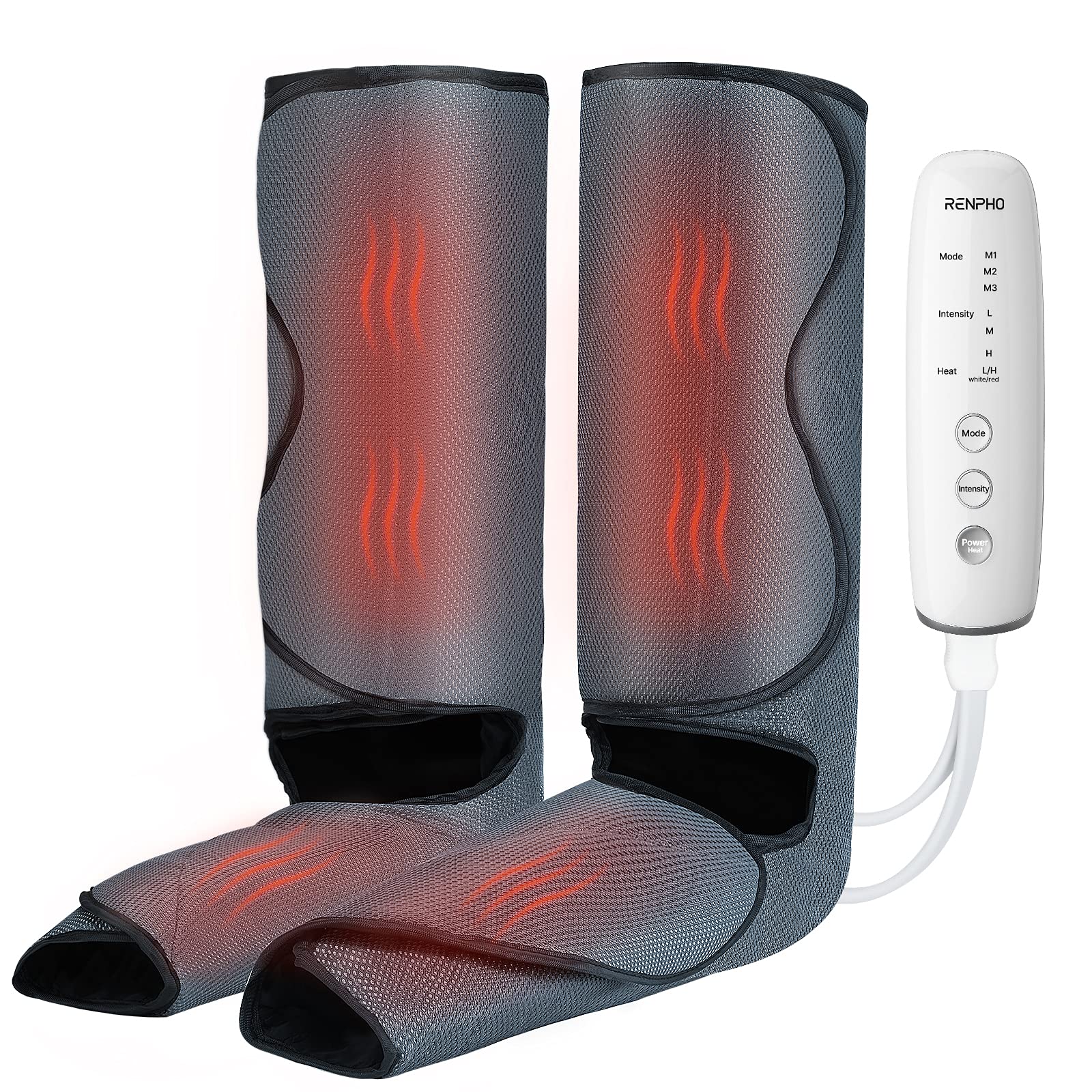 RENPHO Leg Massager with Heat, Foot and Calf Compression Massage for Circulation Muscles Relaxation, 3 Modes 3 Intensities...