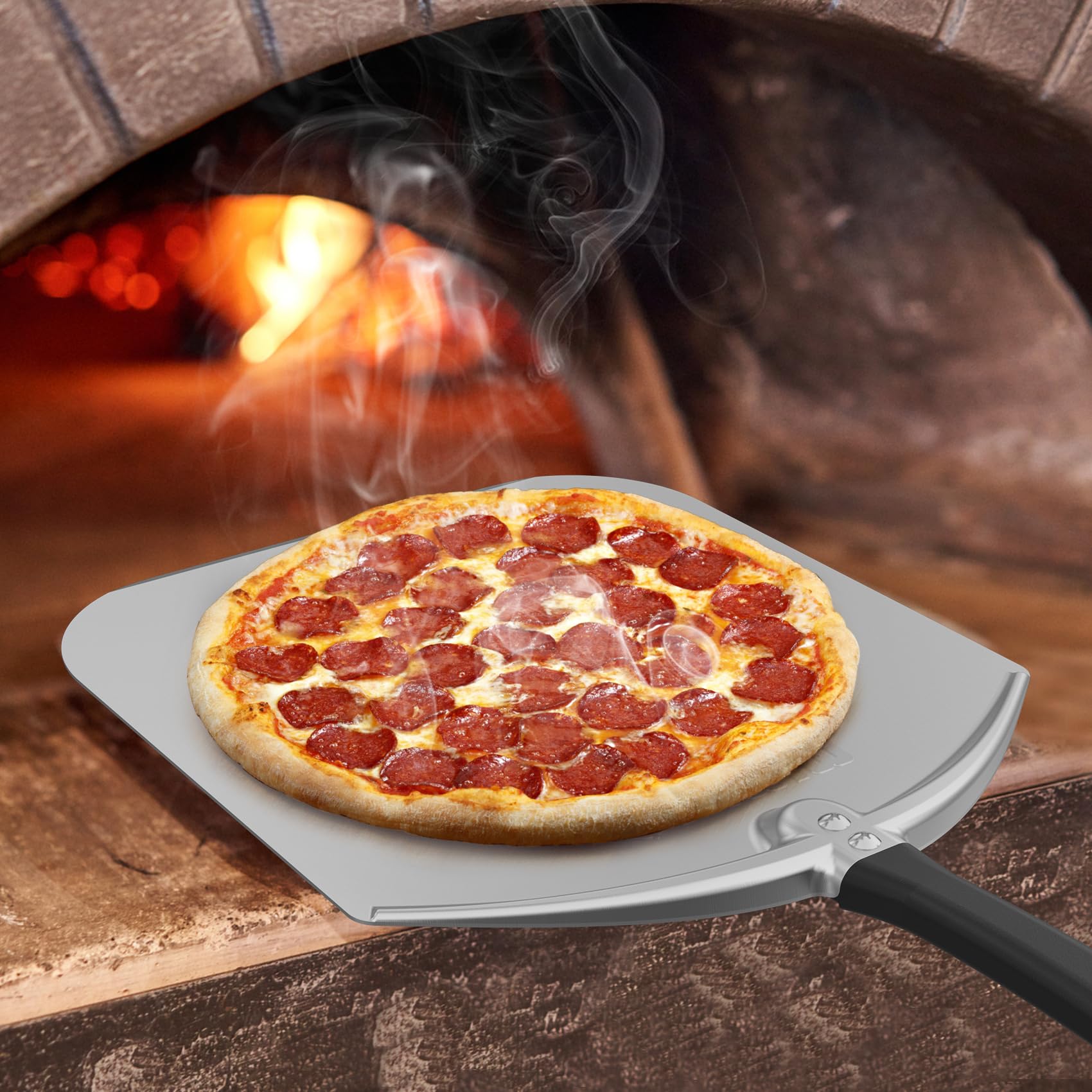 Pala Per Pizza In Alluminio Forata Mimiuo - 30,5x34,5 Cm, Leggera E Pratica Per Forni