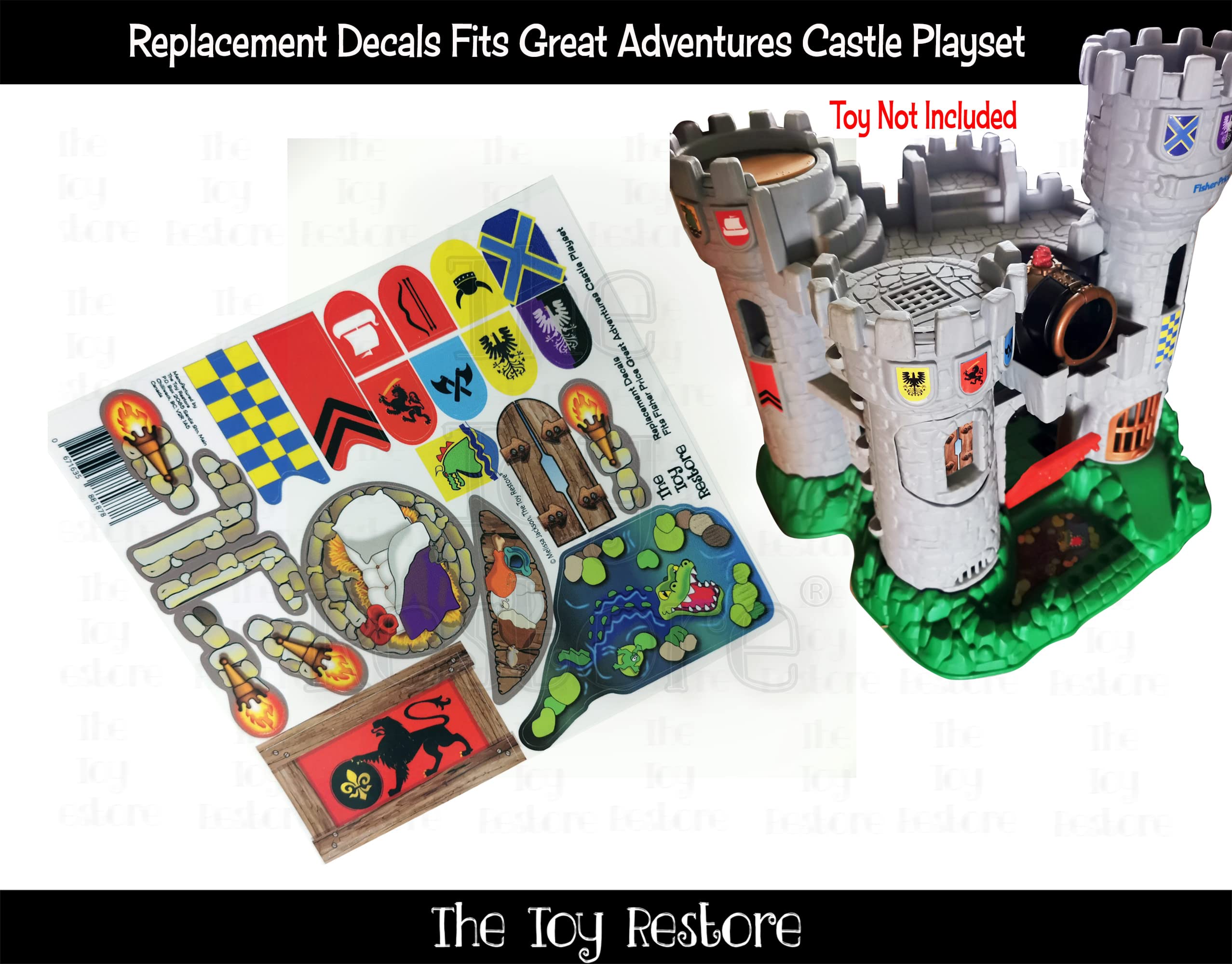 The Toy Restore Replacement Stickers Fits Fisher Price Great Adventures Castle Playset #77110