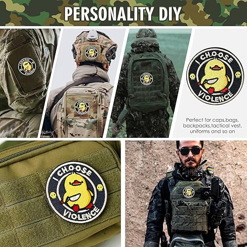 Miniatura 3 de XMJY 2 piezas de parches I Choose Violence, parche bordado de 3 pulgadas con gancho y bucle, divertido parche moral divertido para mochilas