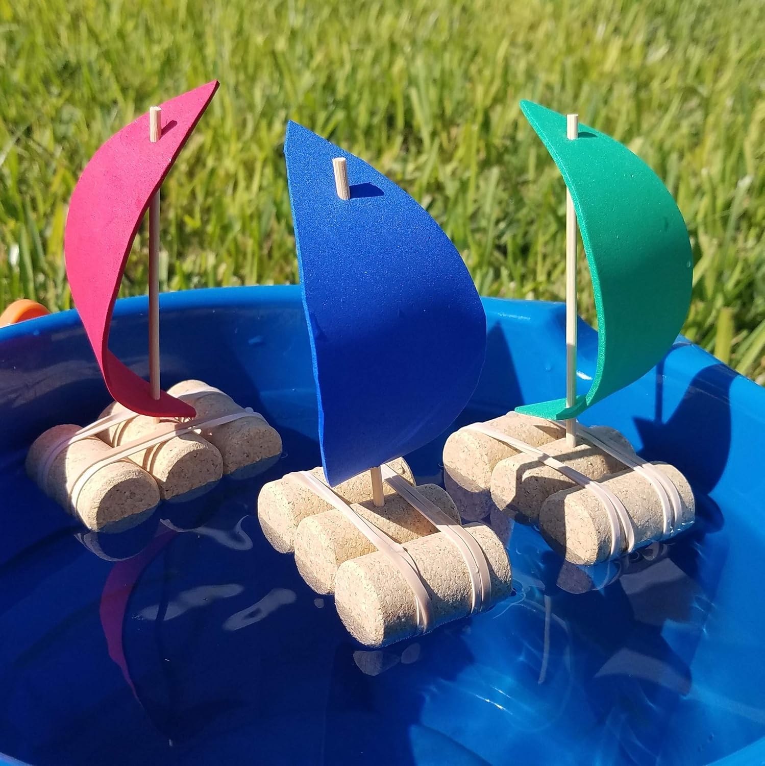 Ink and Trinket Kids DIY Cork Boat Craft Kit, Make Your Own Bath and Pool Toys, Includes Supplies to Make 3 Unique Toy Boats, Creative Toys for Boys and Girls