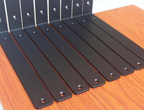 Miniatura 37 de Paquete de 4 soportes en L para estante, 8 pulg. largo x 6 pulg. alto x 1.5 pulg. ancho, grosor 03/64 pulg., soporte de hierro, metal, industrial