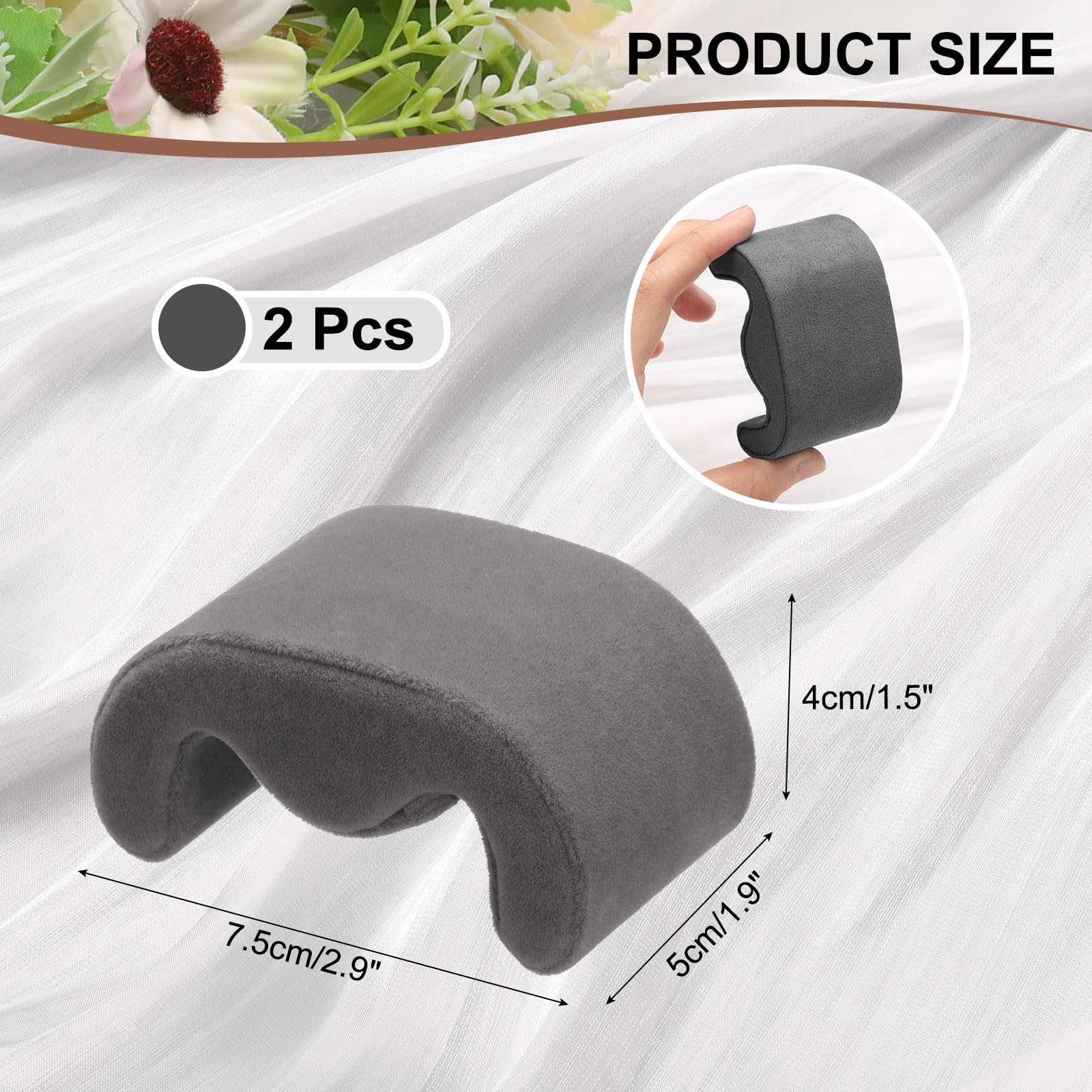 QUARKZMAN 2 szt. etui na zegarek poduszka aksamitna w kształcie litery M Watch Display Pad wymiana podkładki do wyświetlania i przechowywania bransoletek szary